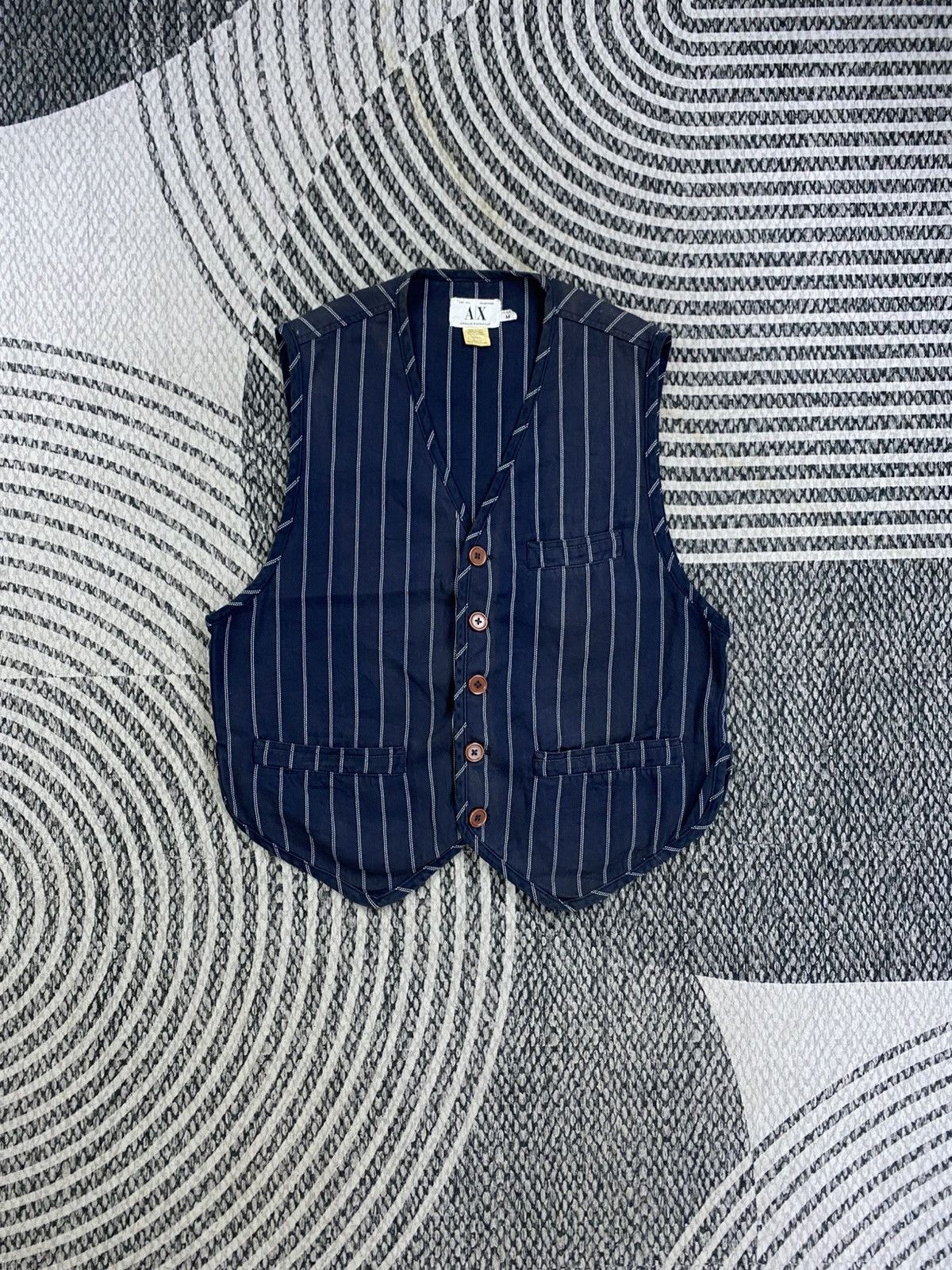 Armani Exchange Vintage Armani Exchange Striped Vest Size US M / EU 48-50 / 2 - 1 Thumbnail