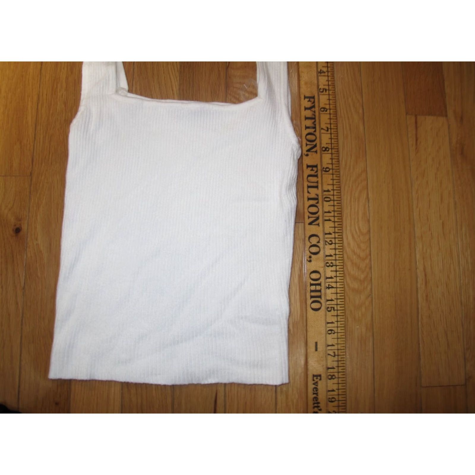 Alife SO Goods for Life Ribbed Crop Tank Top Women's M White Sleeveless Square Neck Tank Cropped Cotton USA Size M / US 6-8 / IT 42-44 - 2 Thumbnail