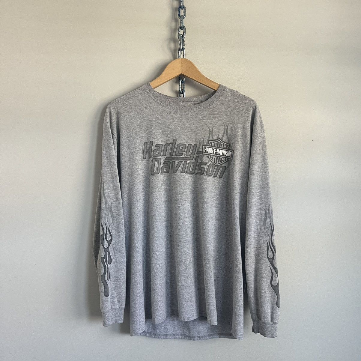 Vintage 2000s Harley Davidson Flame Long Sleeve Shirt