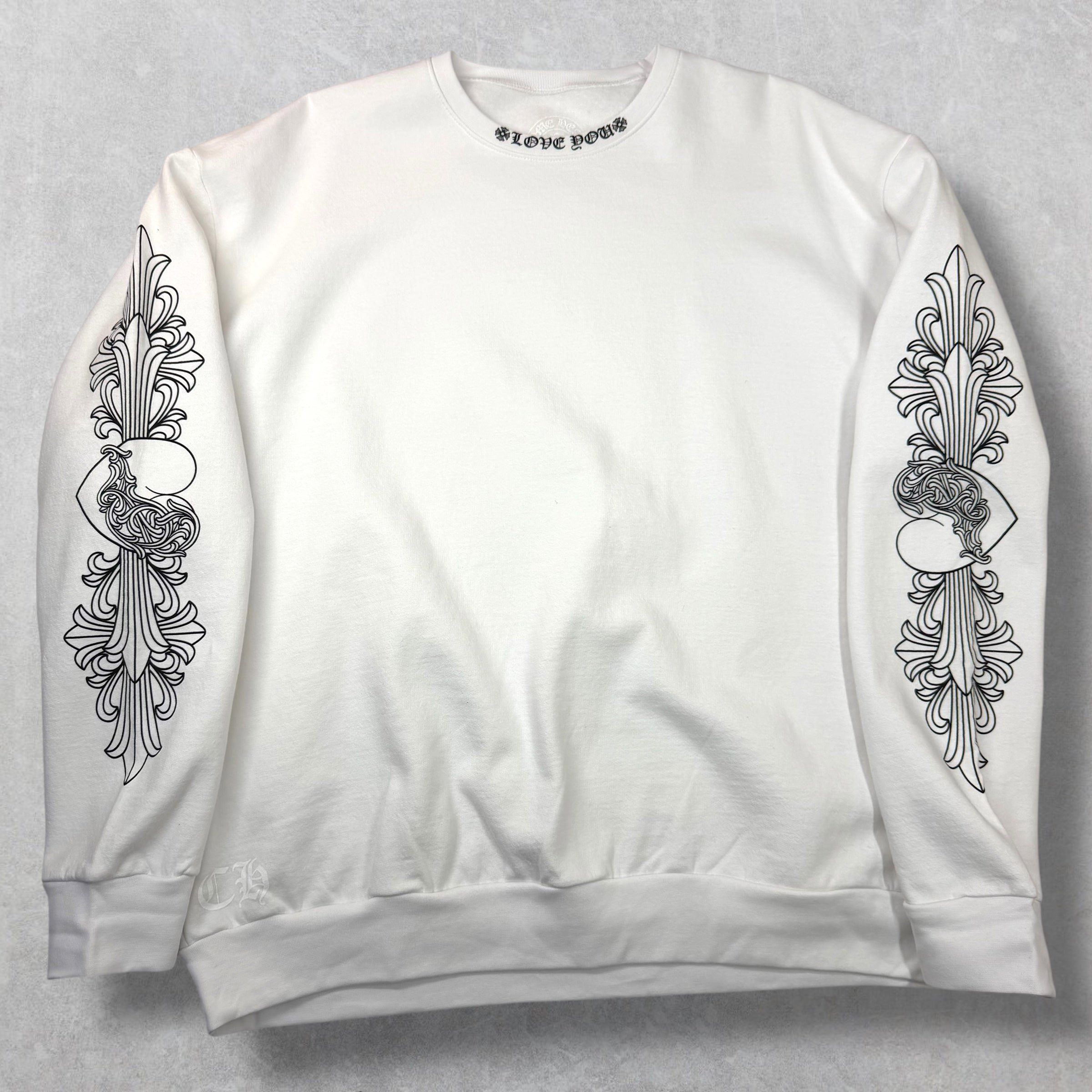 Chrome Hearts Chrome Hearts Love You Floral Crewneck XL Size US XL / EU 56 / 4 - 1 Thumbnail