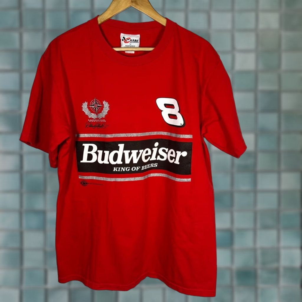 Chase Authentics VINTAGE Dale Earnhardt Jr Budweiser Racing T-Shirt Mens L Red NASCAR 8 Size US L / EU 52-54 / 3 - 1 Thumbnail