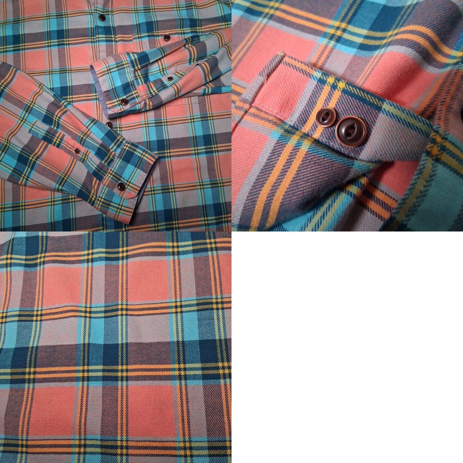 Vintage LL Bean Flannel Shirt Men XXL Regular Plaid Peach Blue Button-Down Long Sleeve Size US XXL / EU 58 / 5 - 9 Thumbnail