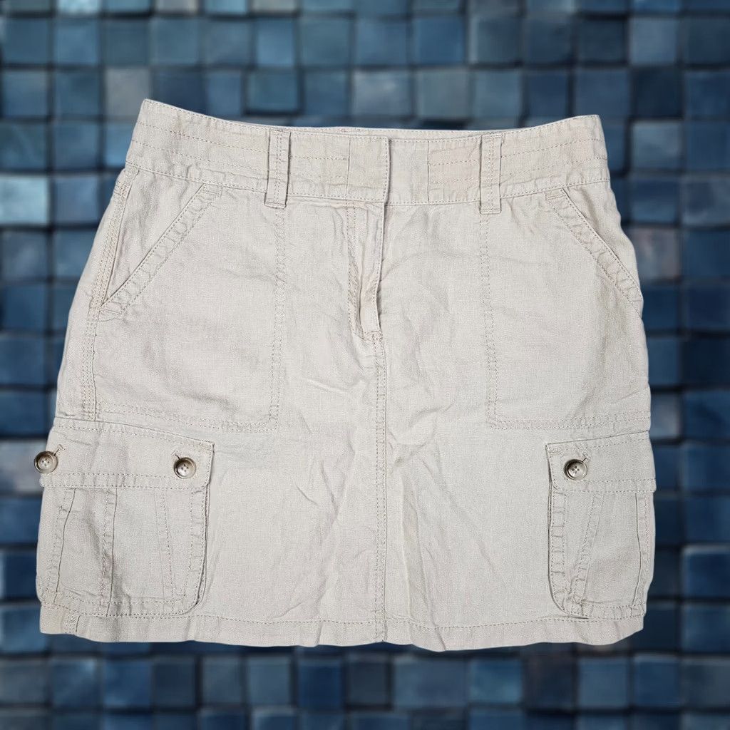 Ann Taylor Ann Taylor Women's Skirt Cargo Pockets 100% Linen Beige Size 6 Short, Beige, Regular, Wool? Size 28" / US 6 / IT 42 - 1 Thumbnail