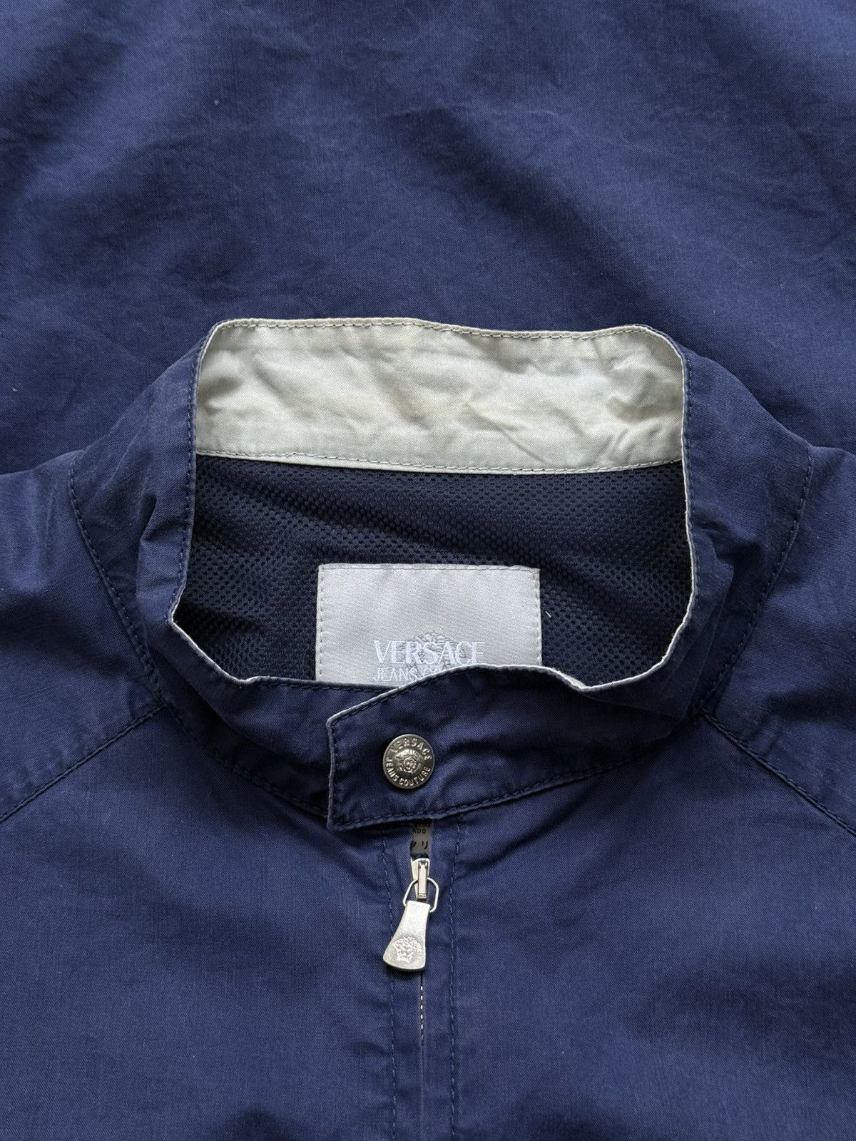 Versace 2000s Versace Blue Cotton Zip Jacket Size US XL / EU 56 / 4 - 4 Thumbnail