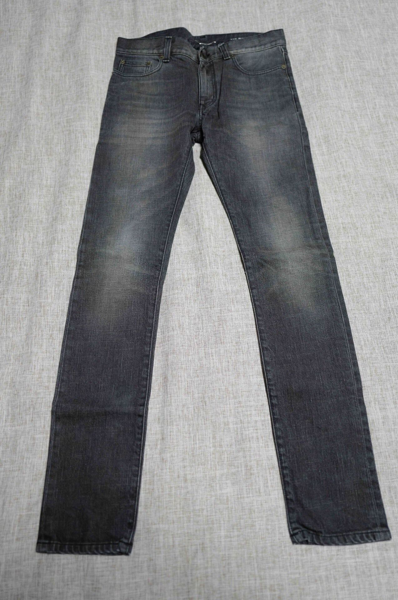 Saint Laurent Paris Saint Laurent Gray Distressed Denim Pants Size US 30 / EU 46 - 1 Thumbnail