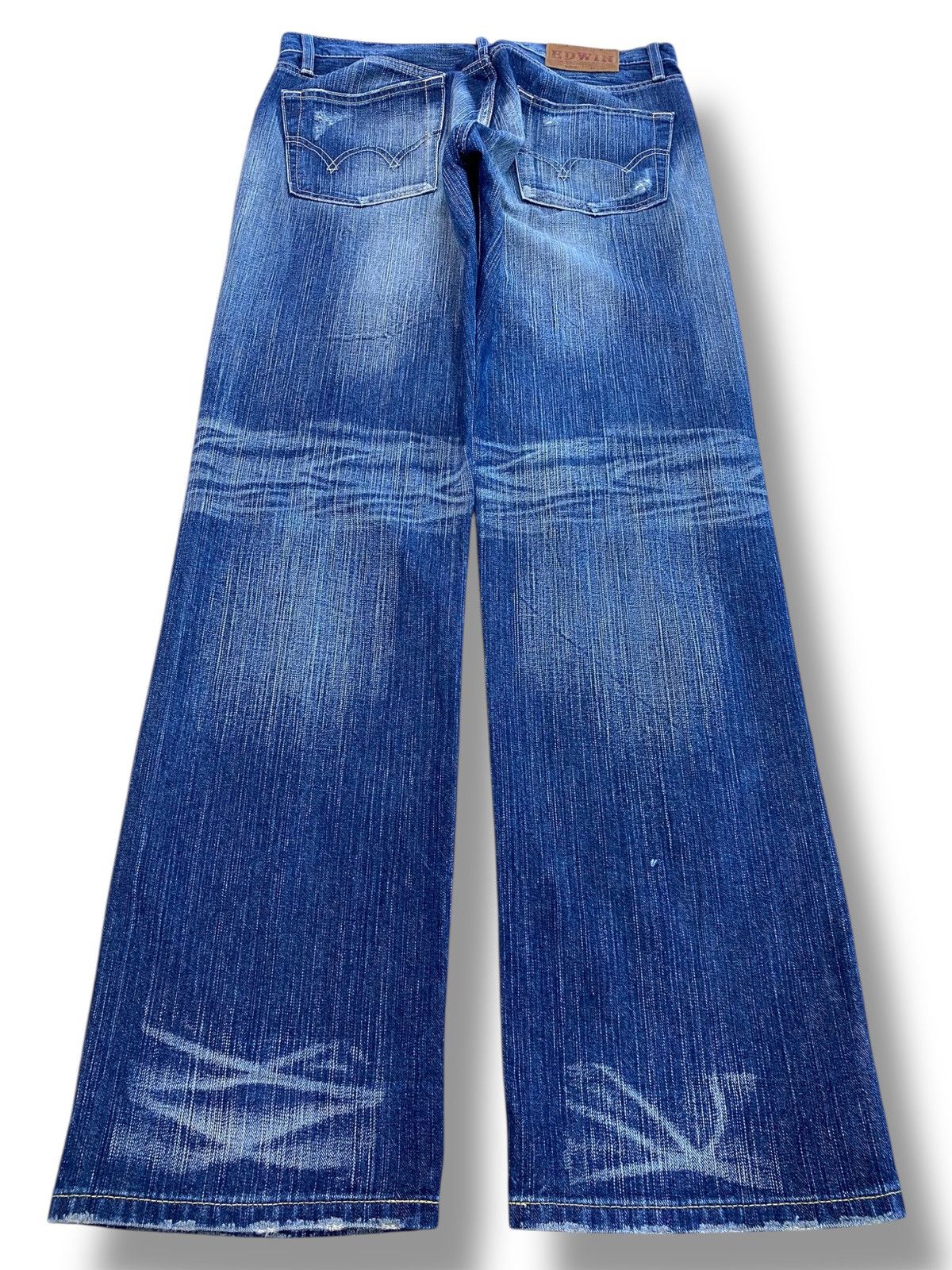 Edwin Edwin Ripped Faded Wash Style Straight Leg Jeans Size US 33 - 3 Thumbnail