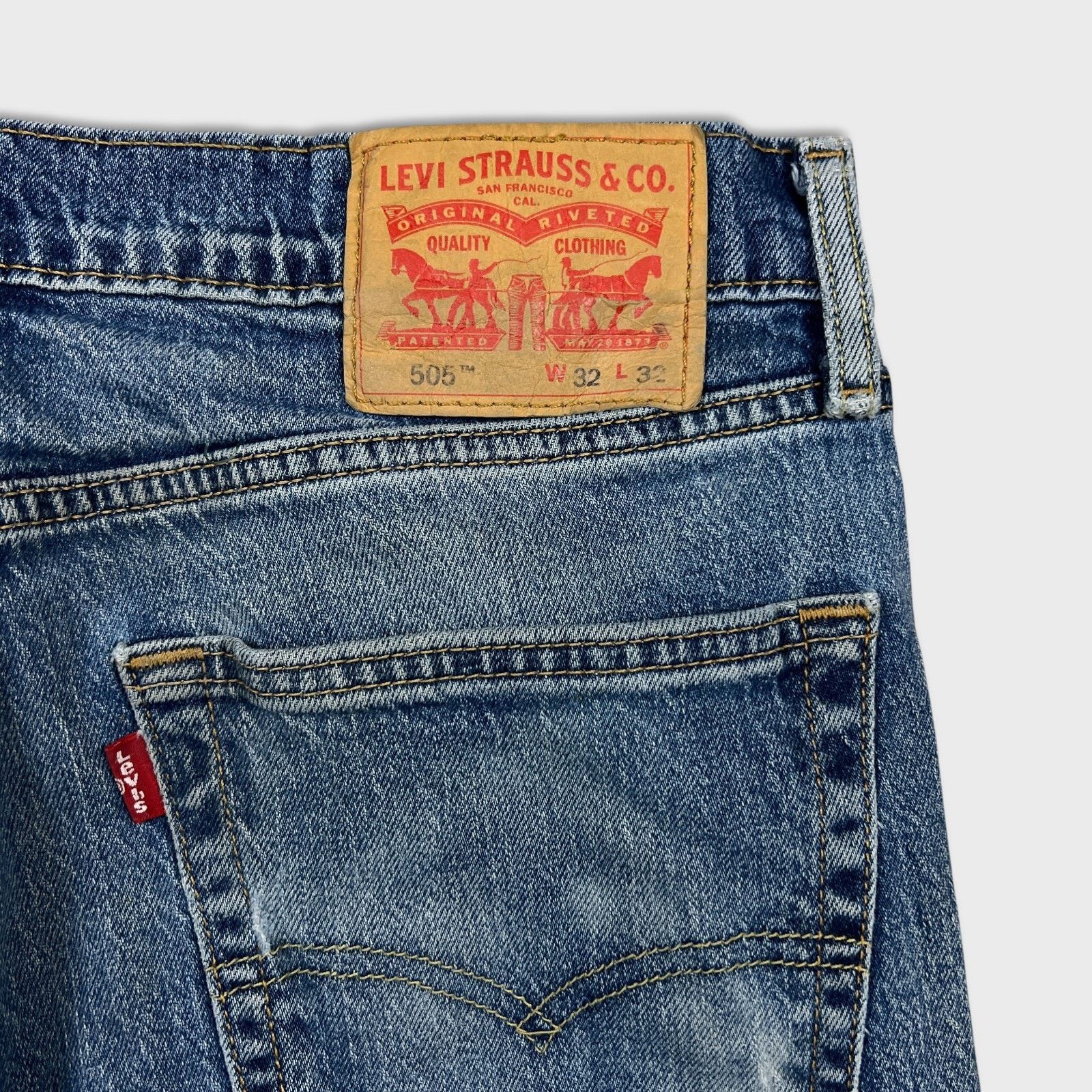 Levi's Levi's 505 Jeans Mens 32x32 Regular Fit Straight Leg Denim Size US 32 / EU 48 - 8 Thumbnail