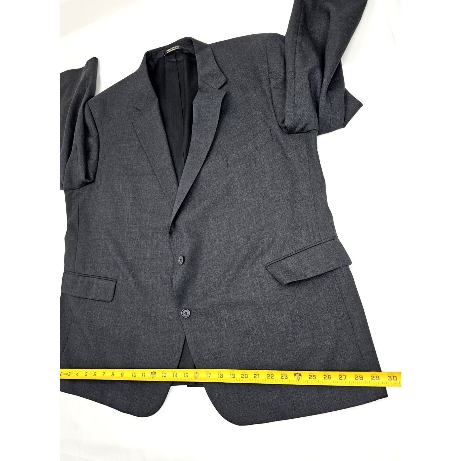Stafford Stafford 100% Wool Sport Coat Blazer Men 52R Heathered Gray Single Vent Notch Lapel Solid Jacket Coat Vintage: No Mens Regular) Size 52R - 7 Thumbnail