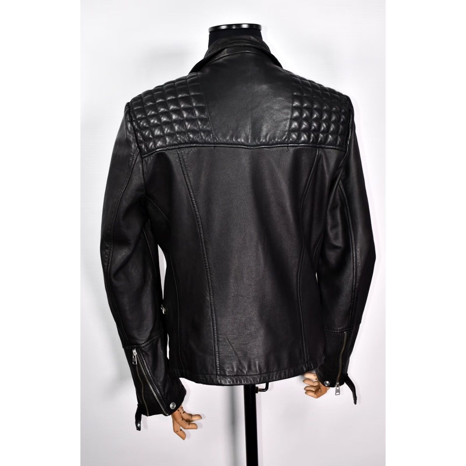 Allsaints All Saints Catch Biker Jacket Leather Quilted Zip Black L Men Reggular Size Shirt? Size US L / EU 52-54 / 3 - 2 Thumbnail