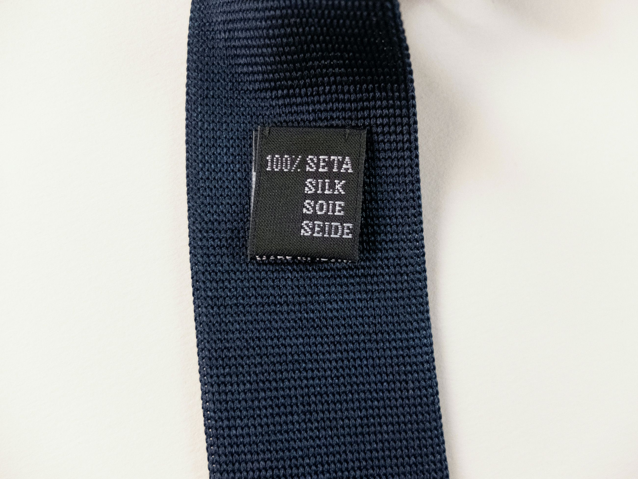 Other GALLO navy blue striped knit skinny silk tie Made in Italy Size ONE SIZE - 5 Thumbnail