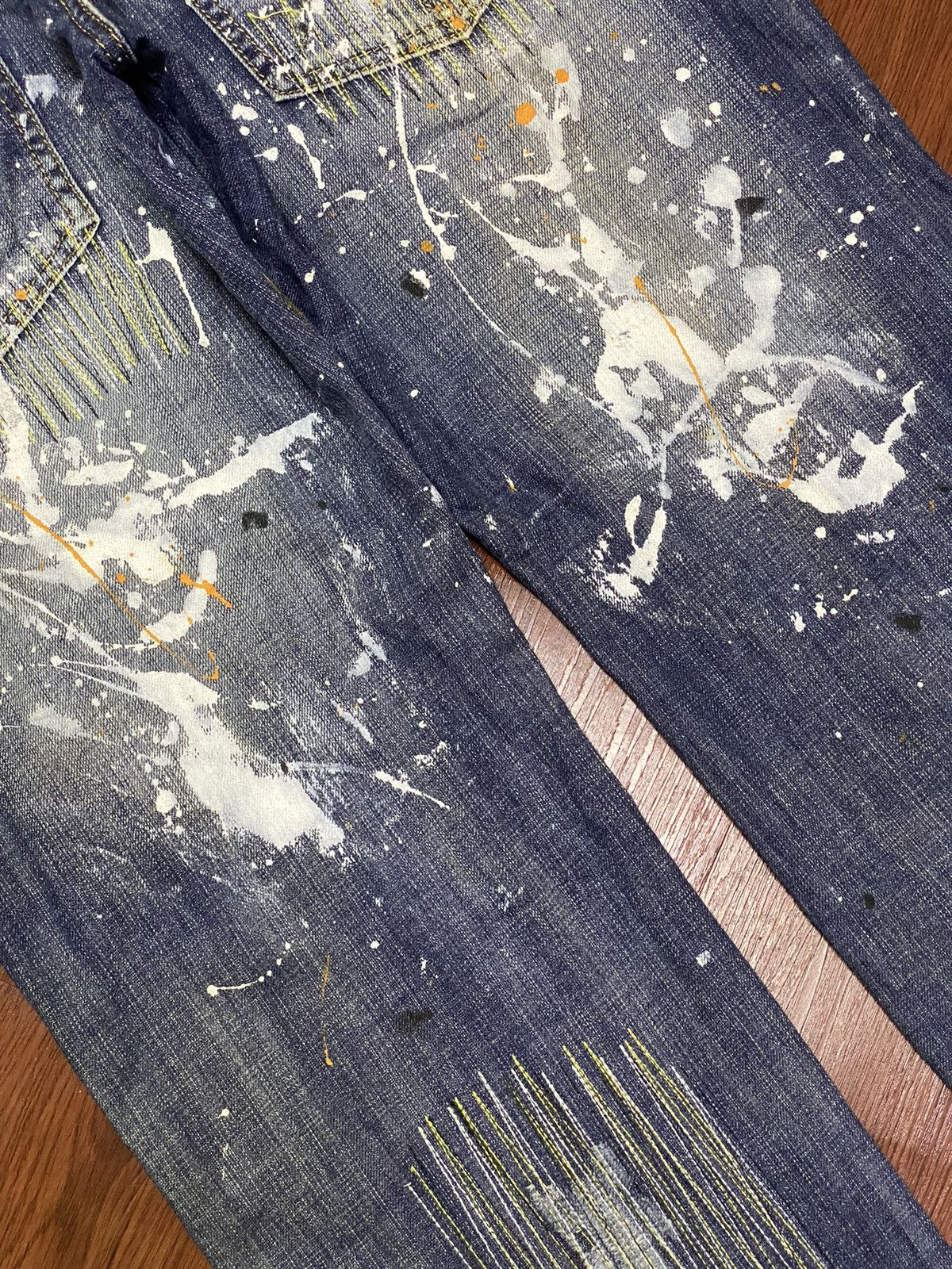 Japanese Brand Vintage Japanese Brands Paint Splatter Jeans Size US 38 / EU 54 - 12 Thumbnail