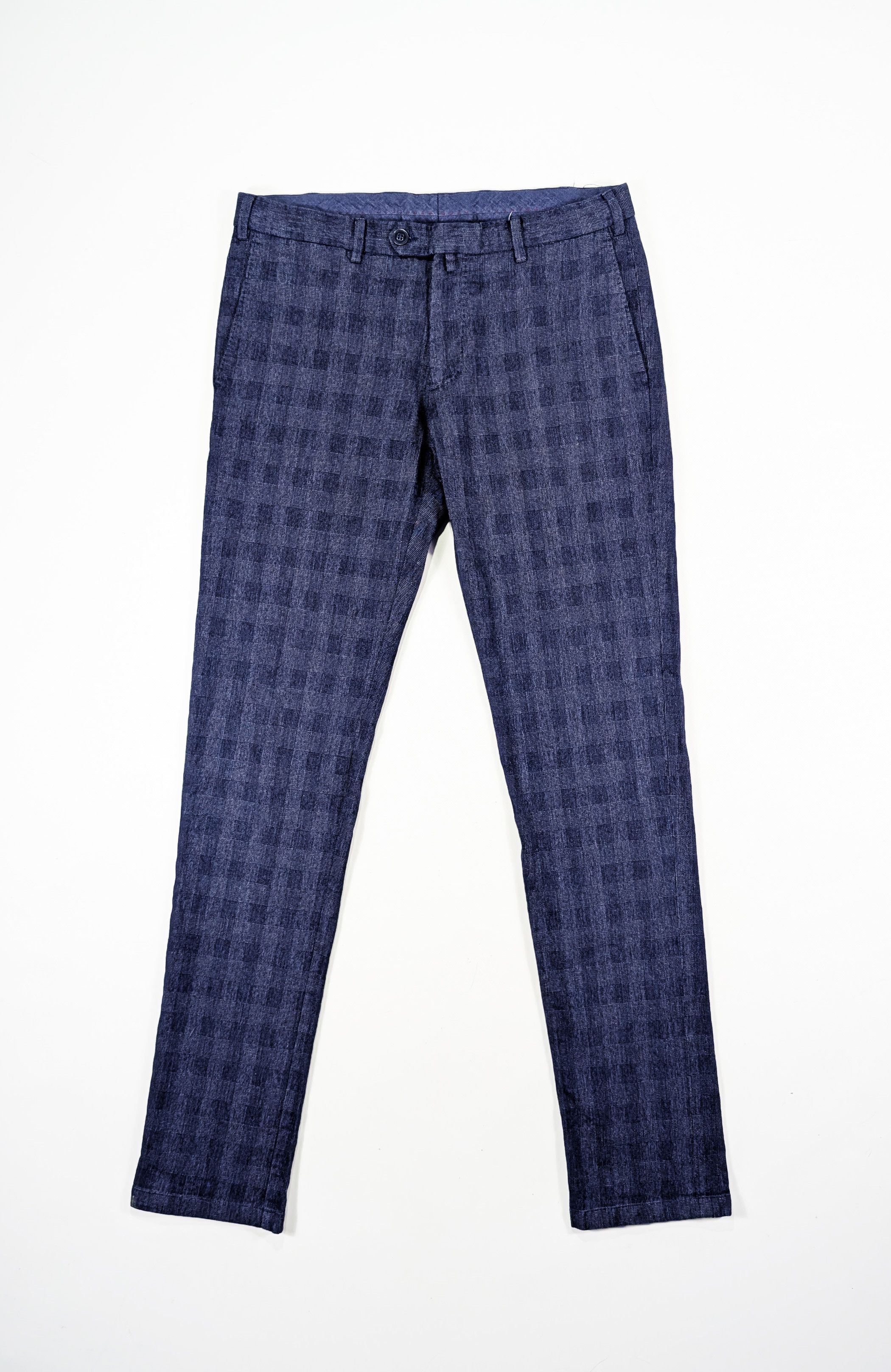 Boggi Boggi Milano Easy Formal Stretch Cotton Checkred Chino Pants Size US 34 / EU 50 - 1 Thumbnail