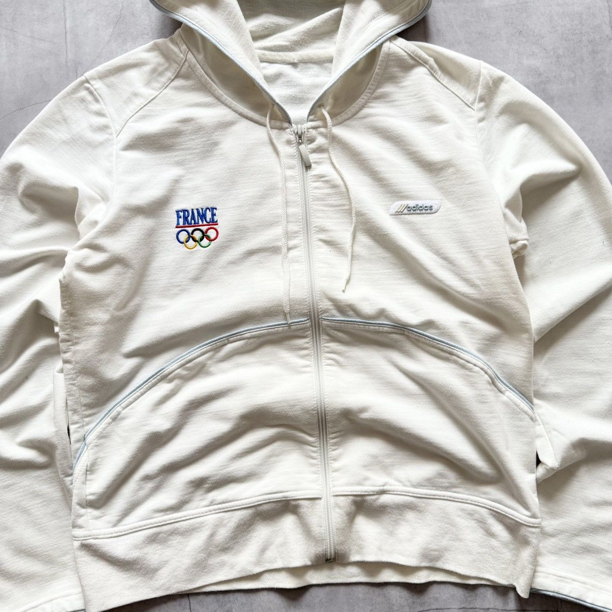 Adidas Vintage 90s Adidas France Olympics Game Zip Hoodie Size US S / EU 44-46 / 1 - 2 Thumbnail