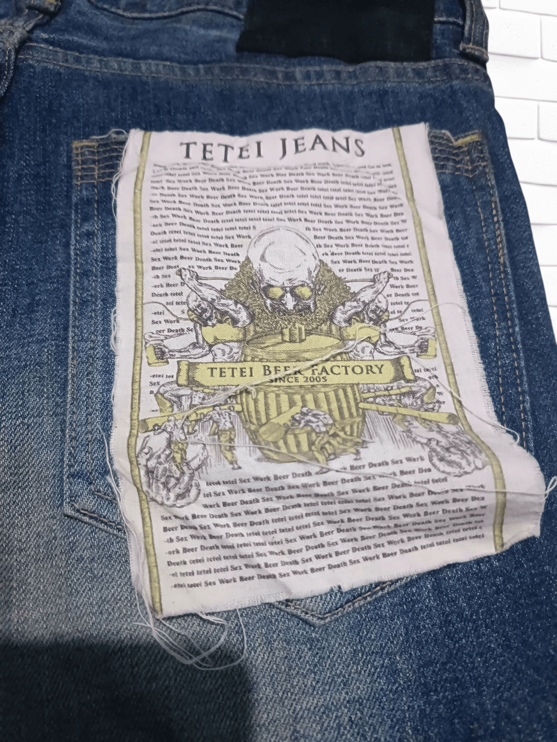 Japanese Brand Dead stock Japanese Art Patchwork Denim Skinny Denim Size US 29 - 9 Thumbnail