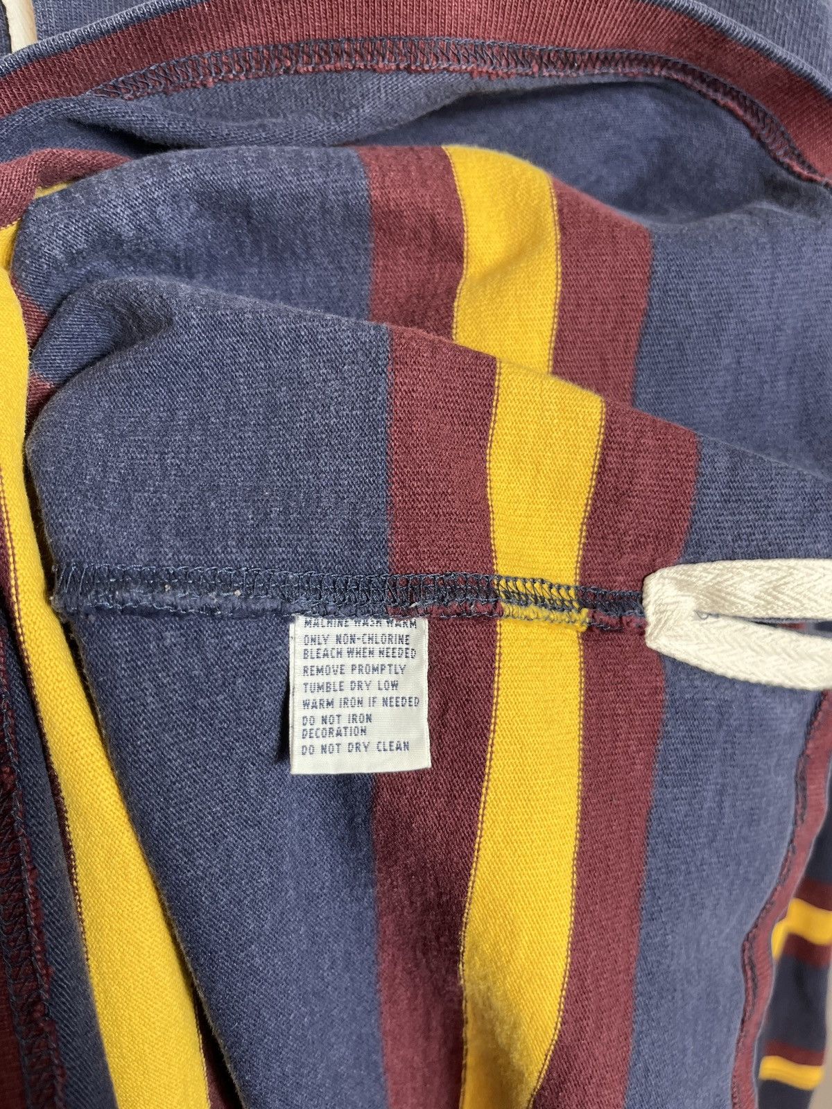 Polo Ralph Lauren × RRL Ralph Lauren × Vintage Polo Ralph Lauren Rugby Sweatshirt Striped Big Logo 90s №8 Size US XXL / EU 58 / 5 - 8 Thumbnail