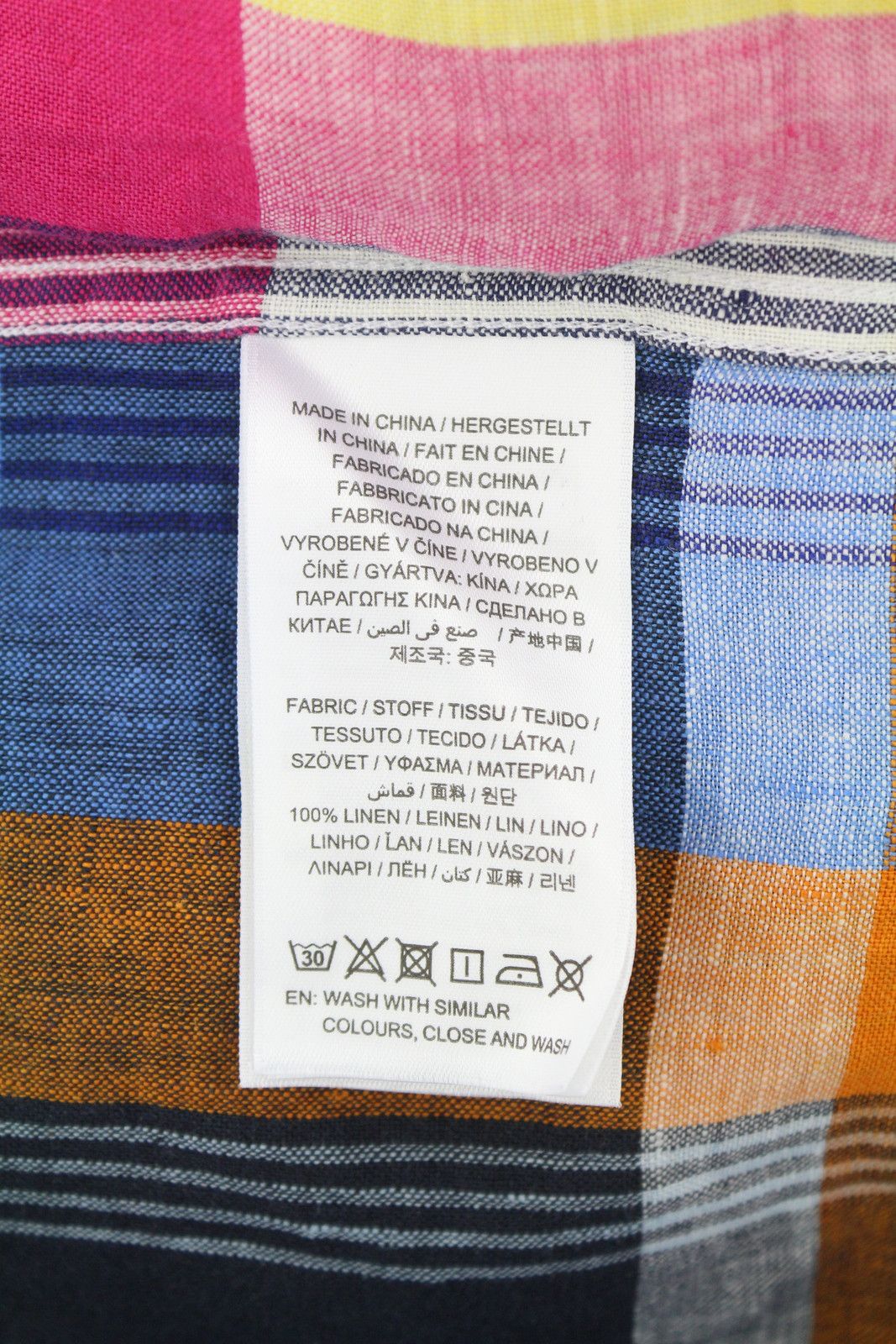 Gant MIXED PANEL LINEN MADRAS L Colourful Button-Down 87499 Size US L / EU 52-54 / 3 - 7 Thumbnail