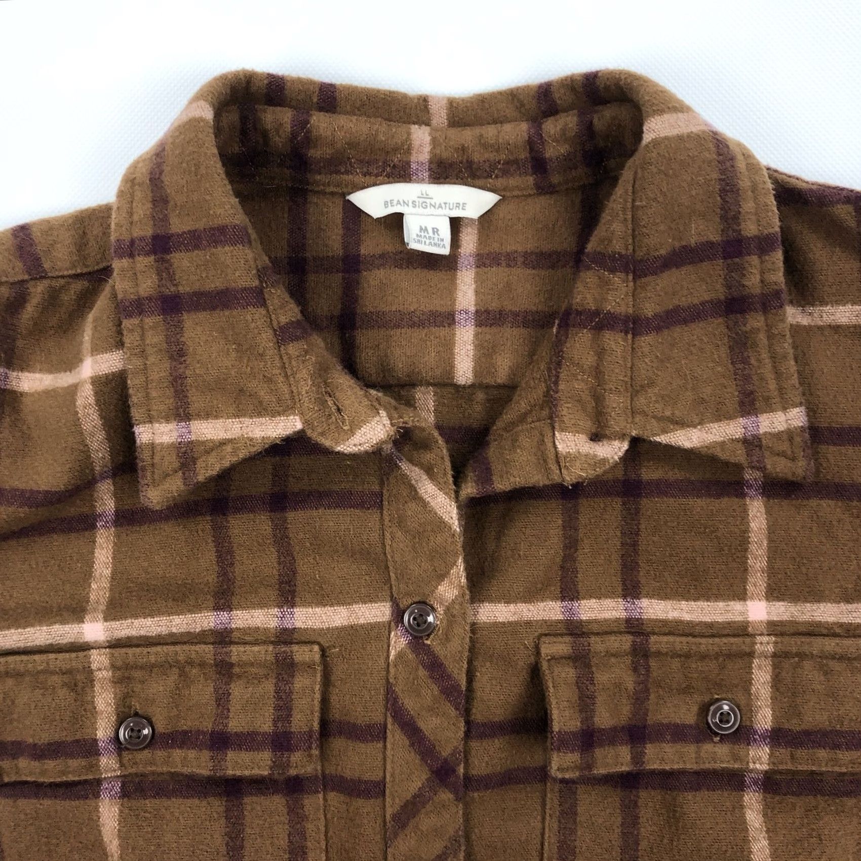 Vintage VINTAGE L.L.Bean Signature Archive Shirt Women M Brown Plaid Flannel Button-Up Size M / US 6-8 / IT 42-44 - 2 Thumbnail