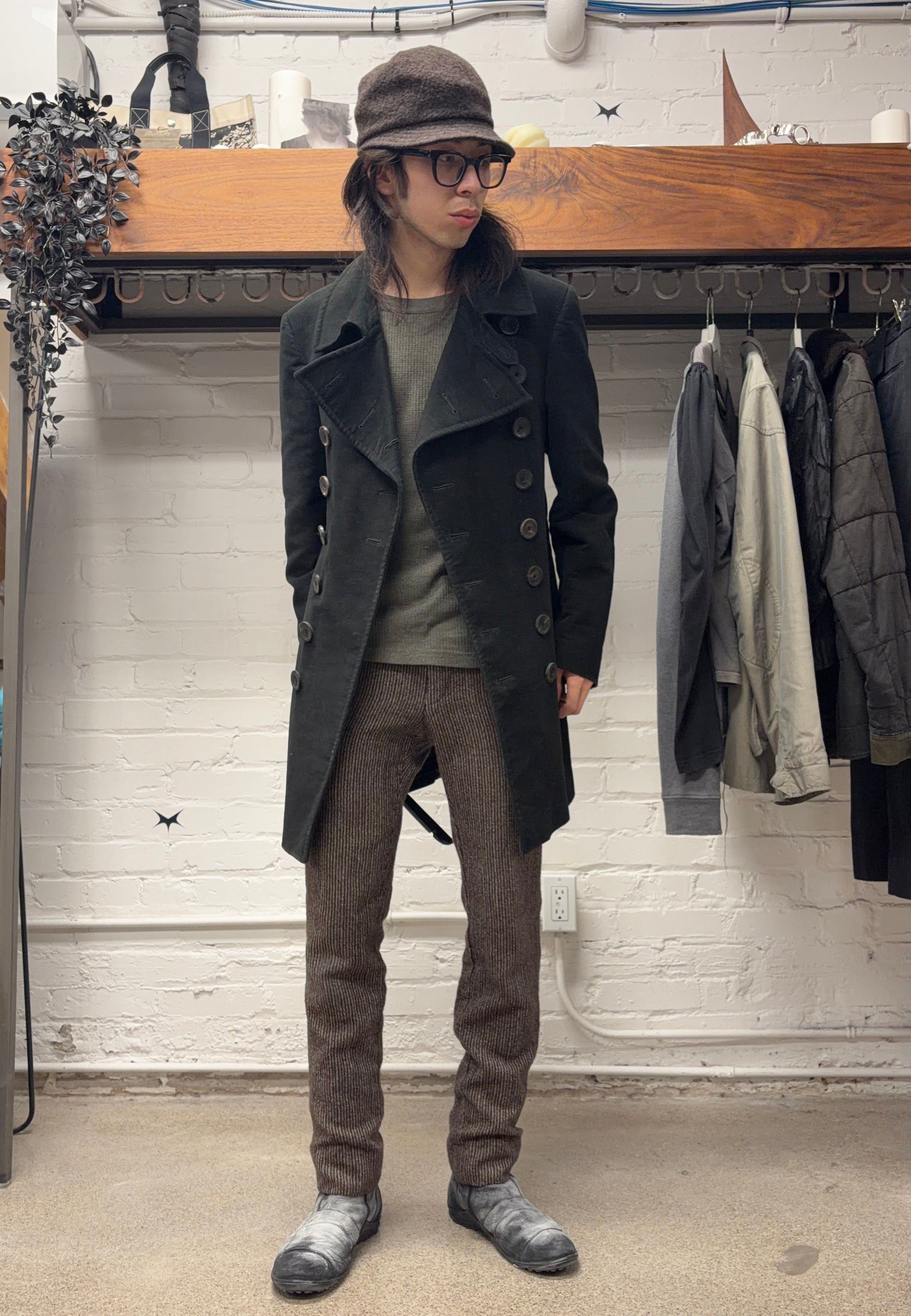 Gucci Vintage Gucci Black Moleskin Genuine Horn Button Double Breasted Full Length Coat Size US M / EU 48-50 / 2 - 6 Thumbnail