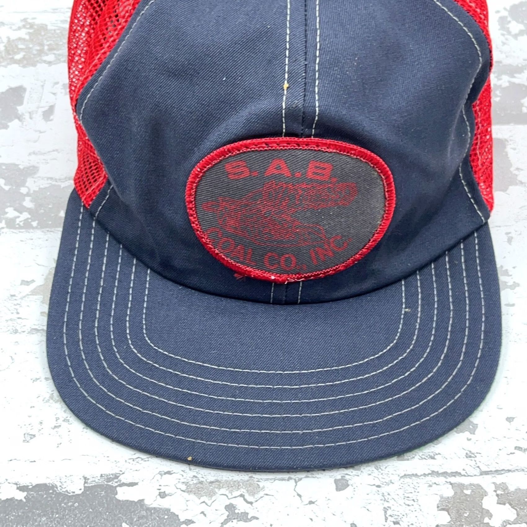 Vintage VINTAGE Coal Mining Trucker Hat Cap Red Blue Made In USA 80s 90s SAB Pinwheel Size ONE SIZE - 4 Thumbnail