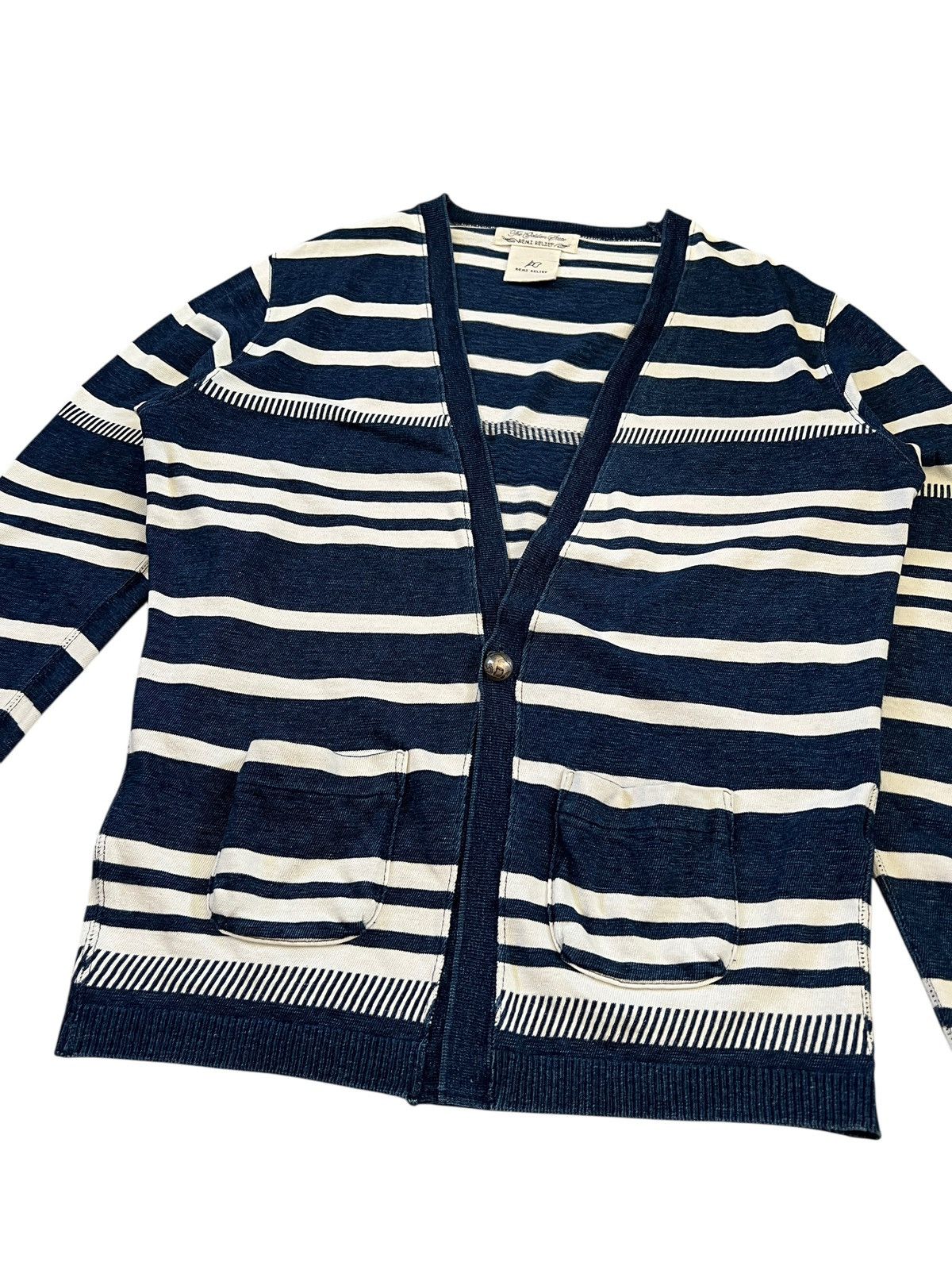 Indigo × Japanese Brand × Remi Relief Remi Relief Stripes Indigo Oversized Cardigan Size US L / EU 52-54 / 3 - 6 Thumbnail