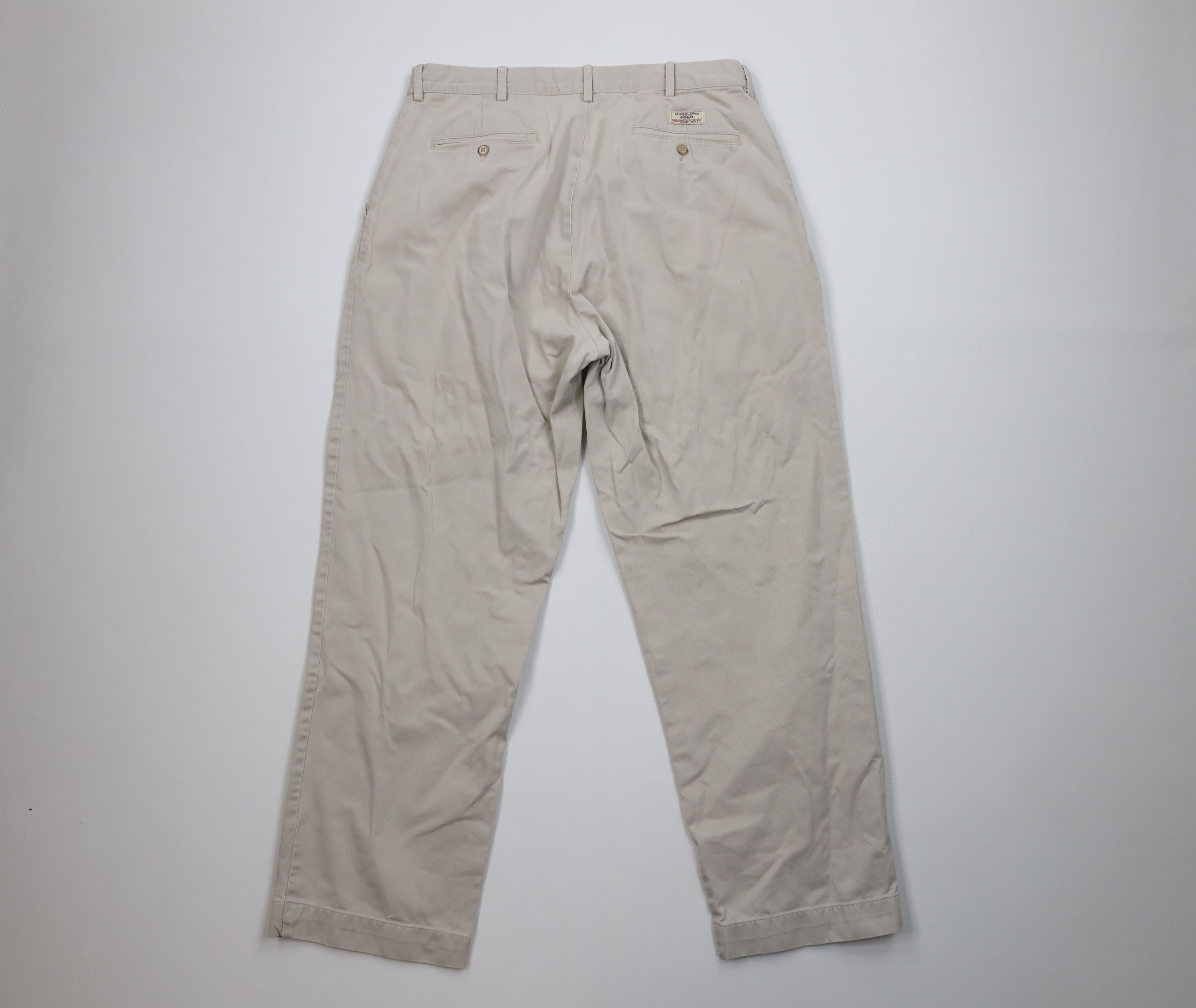 Ralph Lauren Vintage 90s Ralph Lauren Wide Leg Chino Pants Gray Cotton Size US 34 / EU 50 - 8 Thumbnail