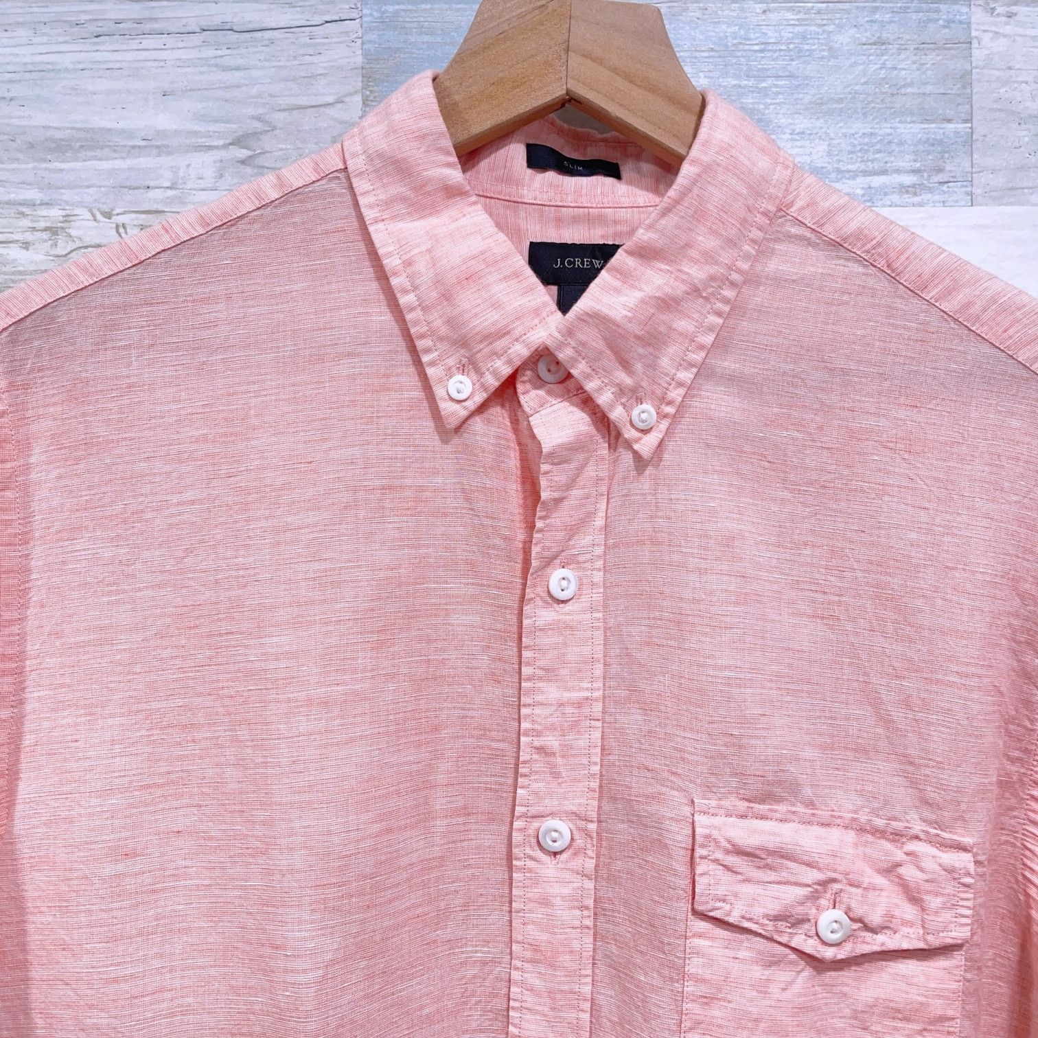 J.Crew J Crew Baird McNutt Irish Linen Long Sleeve Shirt Coral M Size US M / EU 48-50 / 2 - 2 Thumbnail