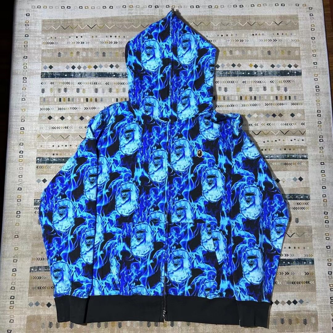 Bape Flame Hoodie | Grailed