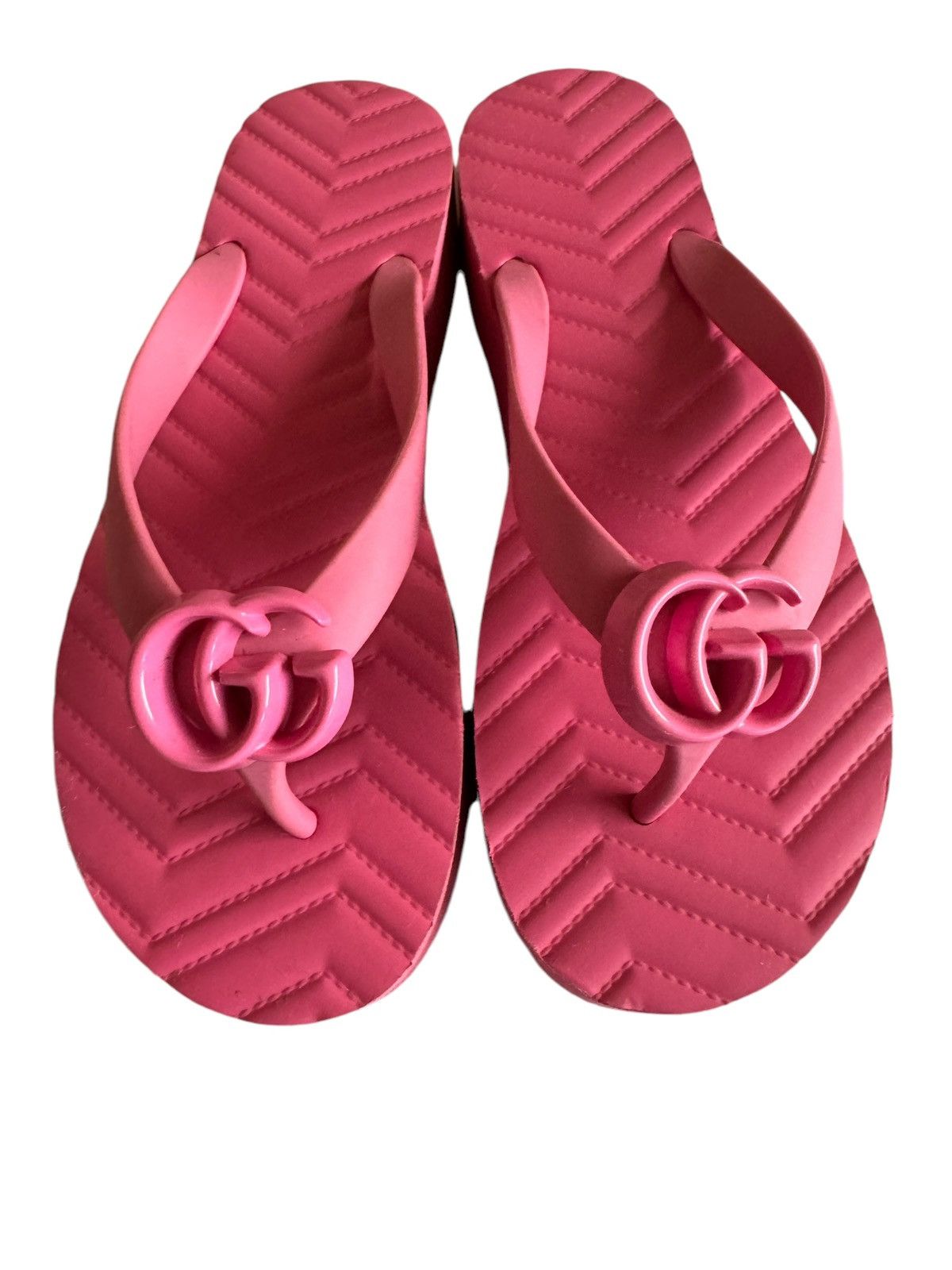 Gucci Double G Rubber Flip Flips Size US 6 / IT 36 - 1 Thumbnail