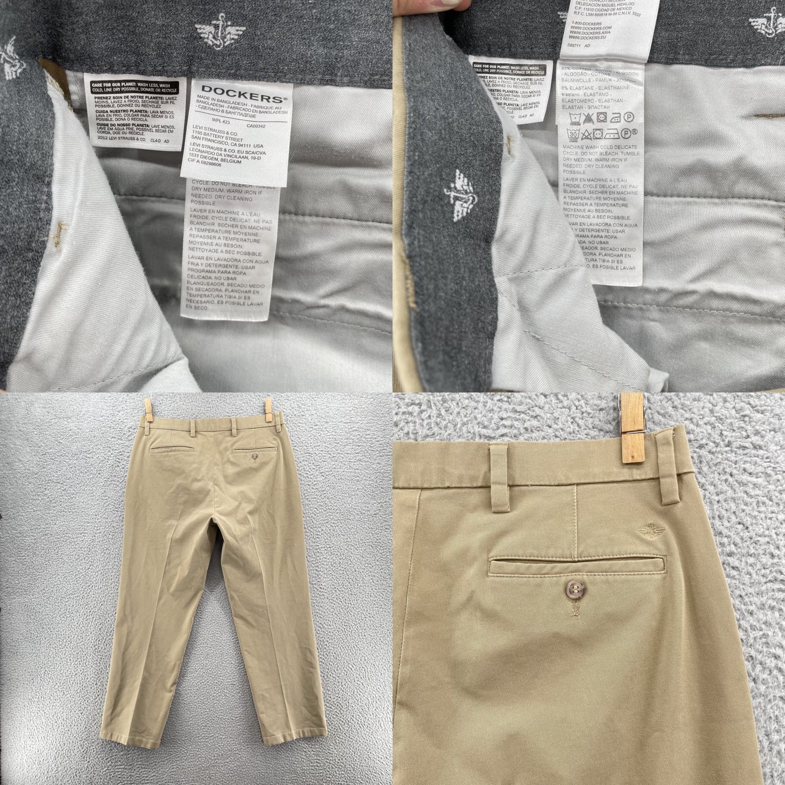 Dockers DOCKERS Pants Mens Khaki Classic Fit 37x30 Minimalist Workwear A Casual Outdoor 90s Style Baggy Utility Jeans Beiges Womens Men? Size US 37 - 8 Thumbnail