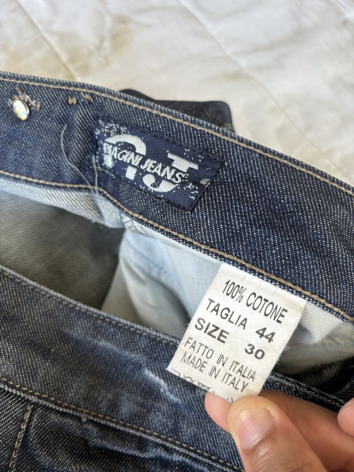 Japanese Brand Anna Biagini Leopard Pocket Studded Distressed Denim Jeans Size 30" / US 8 / IT 44 - 15 Thumbnail
