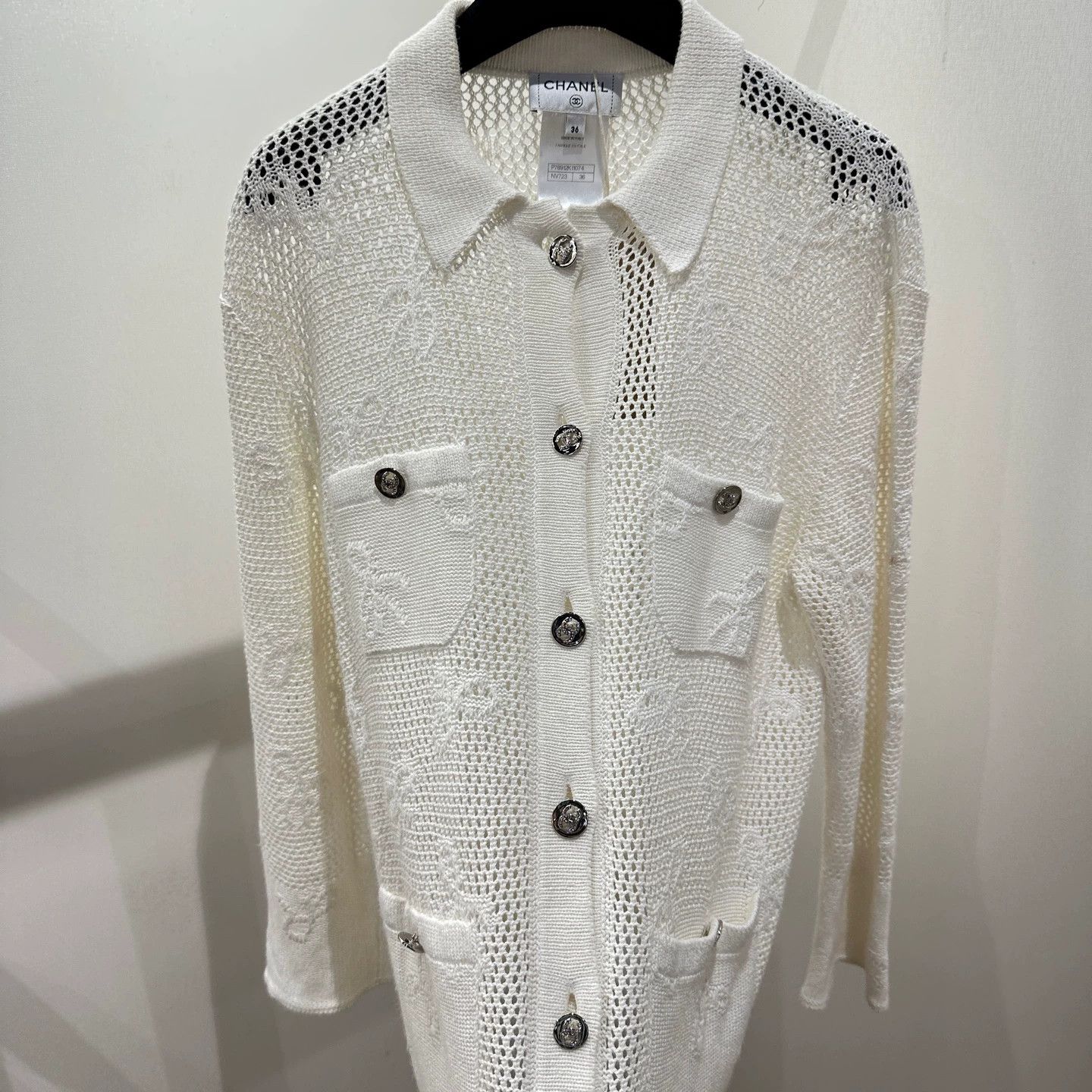 Chanel Chanel may278 all-over bow knit openwork jacket 36 viscose Size XS / US 0-2 / IT 36-38 - 7 Thumbnail