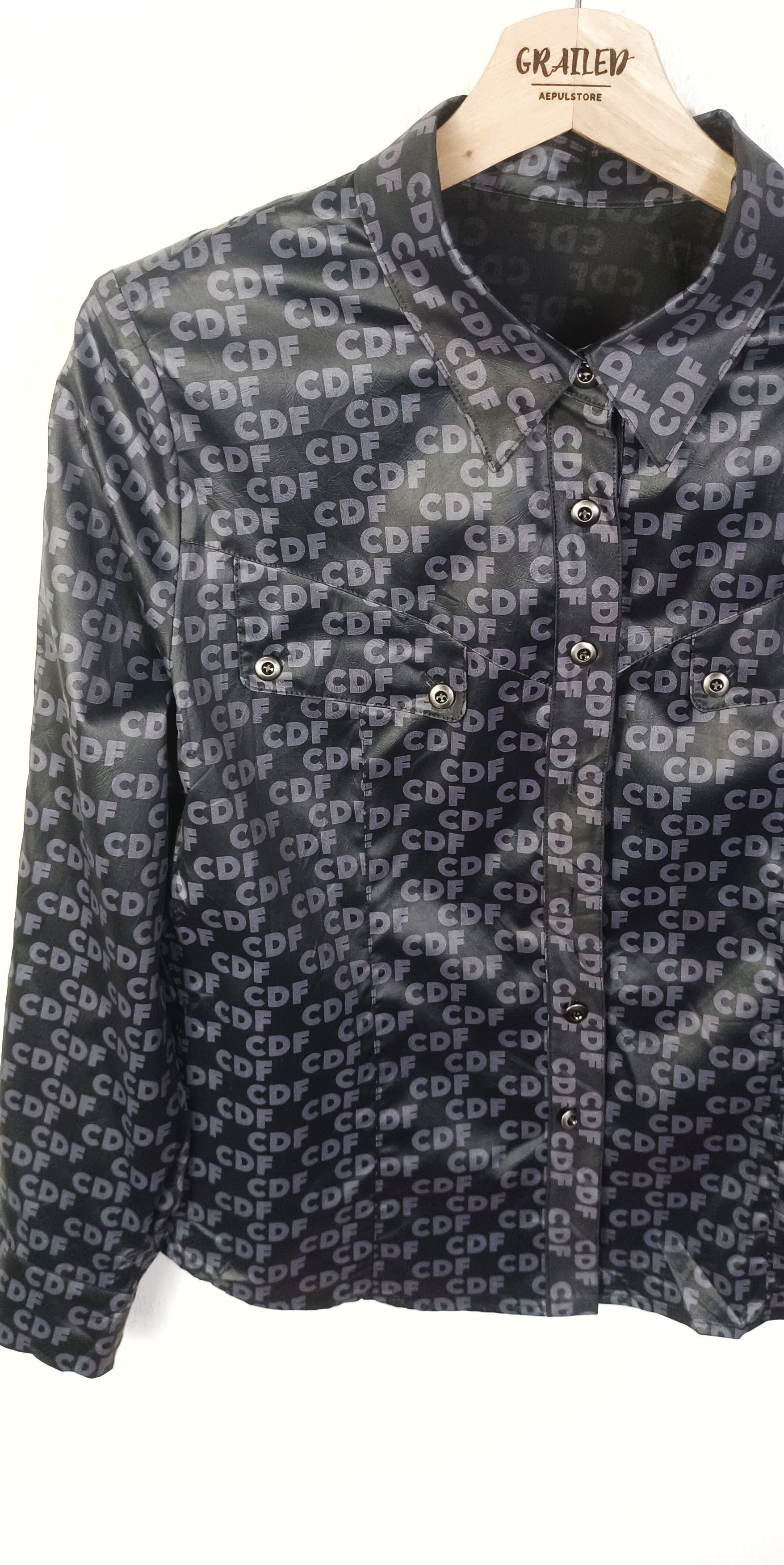Japanese Brand Jil Anon CDF Overprint Button Up Shirt Size M / US 6-8 / IT 42-44 - 6 Thumbnail