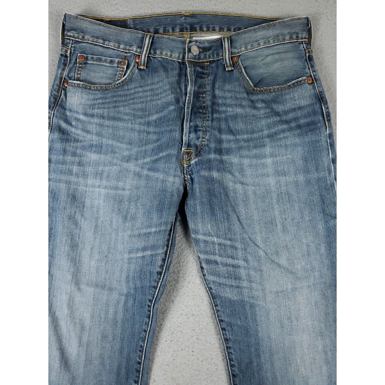 Levi's Levis 501 Mens Jeans Blue Straight Leg Denim Pants Size 34x29 Size US 34 / EU 50 - 2 Thumbnail