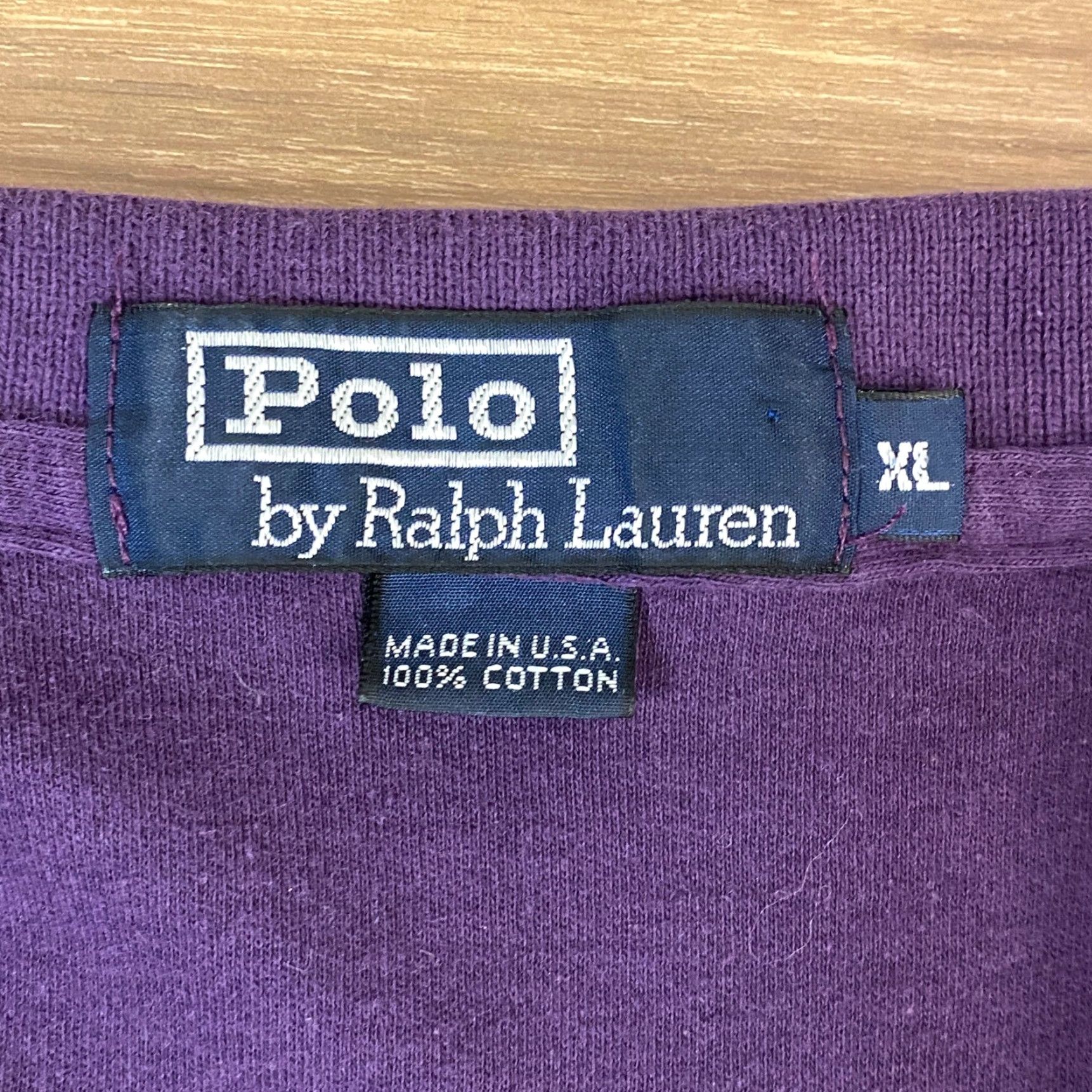Polo Ralph Lauren VINTAGE Polo Ralph Lauren Shirt Mens XL Purple Short Sleeve Classic Fit 90s USA Size US XL / EU 56 / 4 - 3 Thumbnail