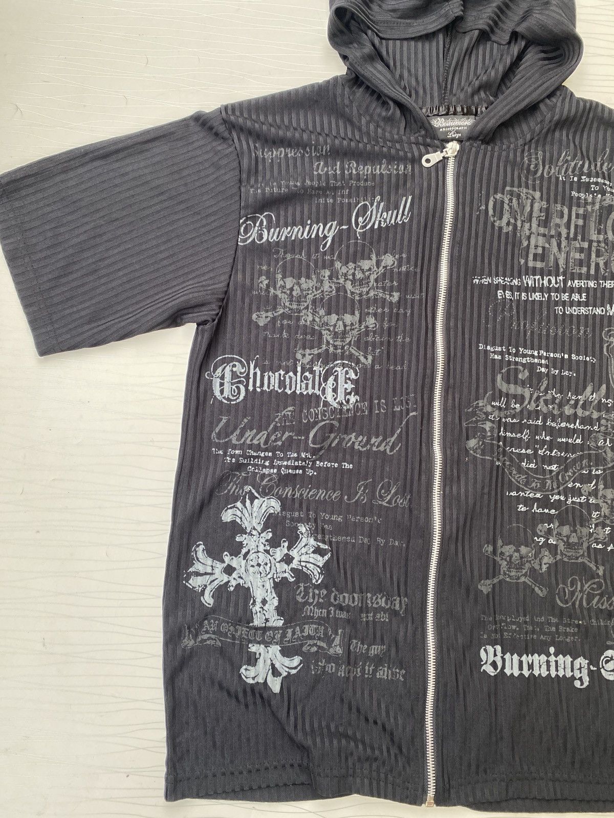 Japanese Brand Beaumere Cross Skull Chrome heart Style Hoodie Zipper Tee Size US L / EU 52-54 / 3 - 3 Thumbnail