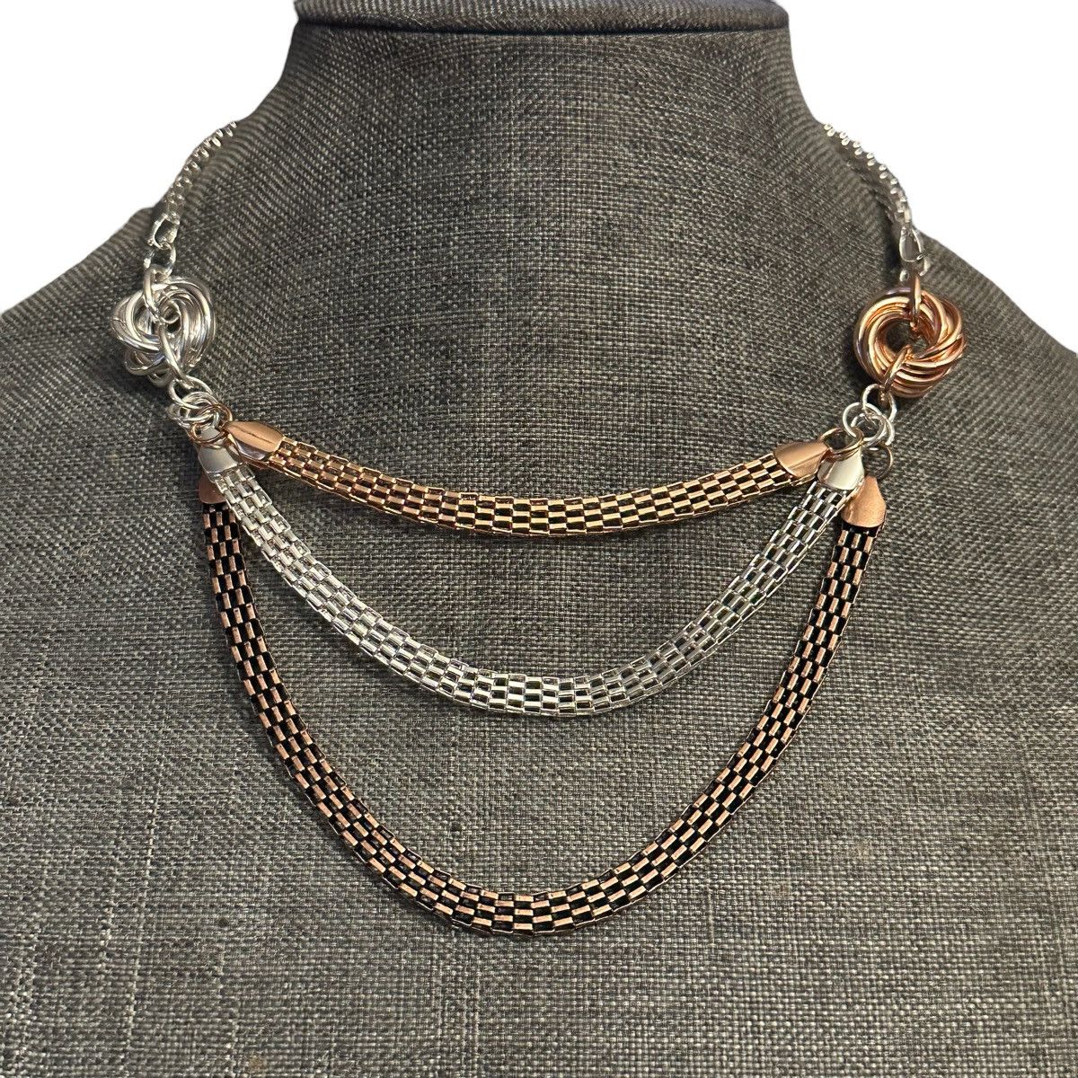 Other Tri color layered statement necklace Size ONE SIZE - 1 Thumbnail