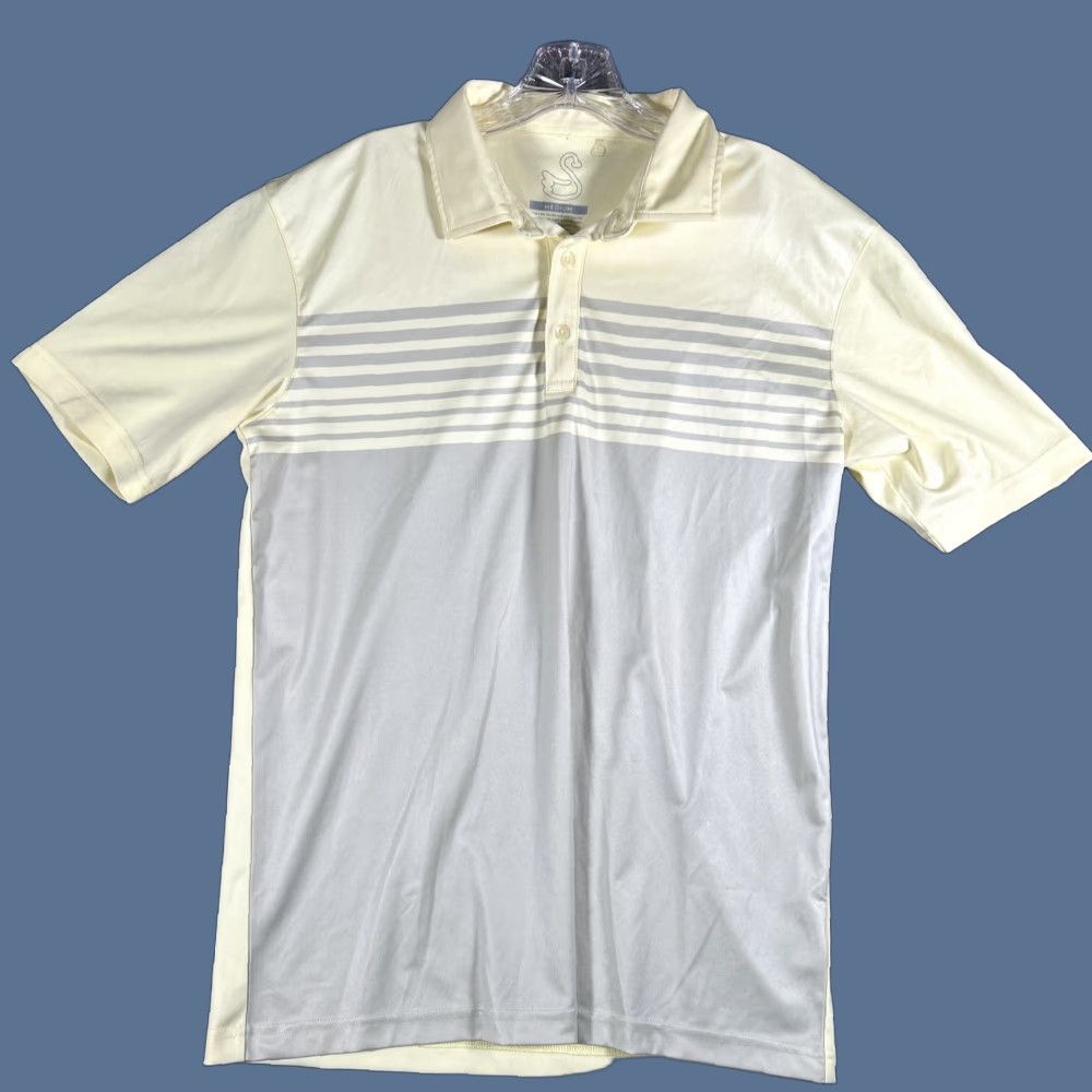 Vintage Swannies Co. Polo Shirt Mens Medium Performance Golf Polo Yellow & Grey Size US M / EU 48-50 / 2 - 1 Thumbnail