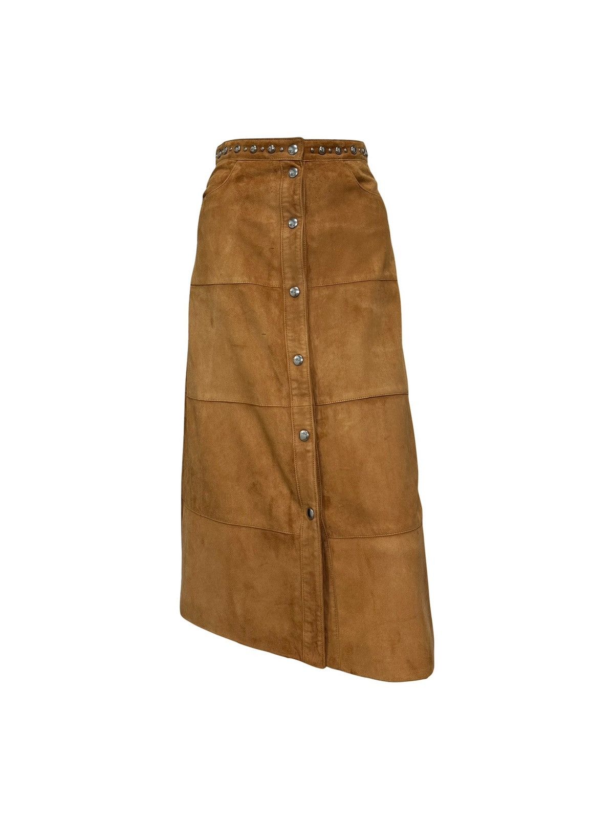 Miu Miu MIU MIU Fall Winter 2018 Studded Suede Midi Skirt Size 25" / US 0 / IT 36 - 1 Thumbnail