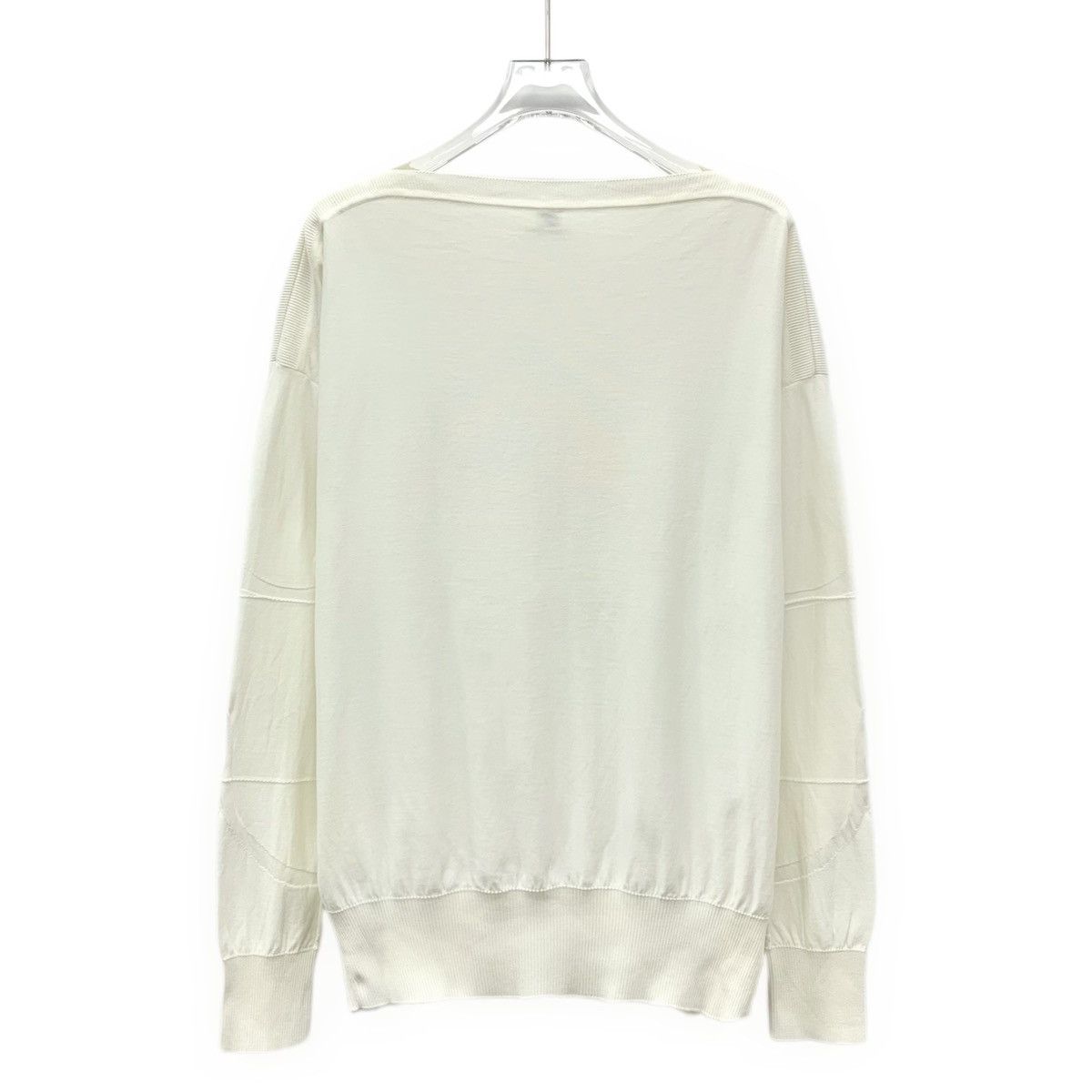 Hermes Hermes Off-white Silk Long Sleeve Knitted Pullover K26WX Size S / US 4 / IT 40 - 2 Thumbnail