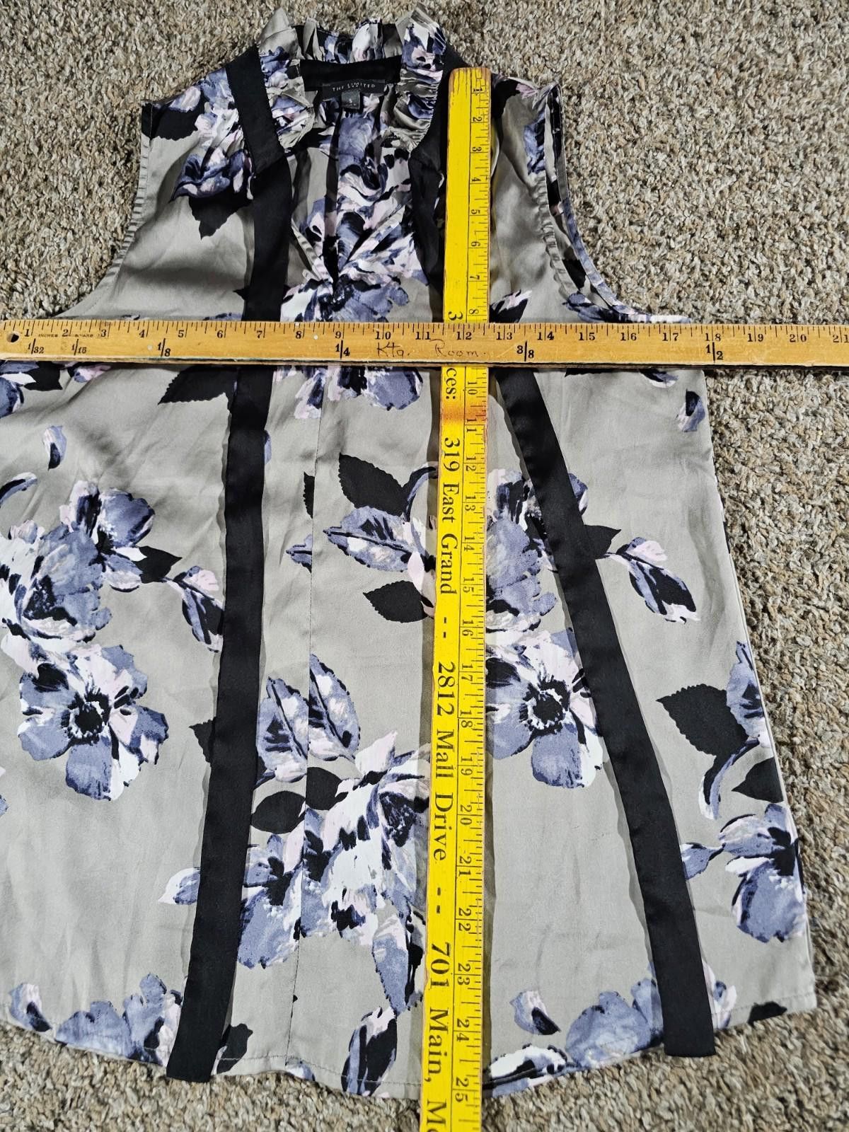 Other The LIMITED Small Gray Floral Tie Tank Top Size S / US 4 / IT 40 - 4 Thumbnail