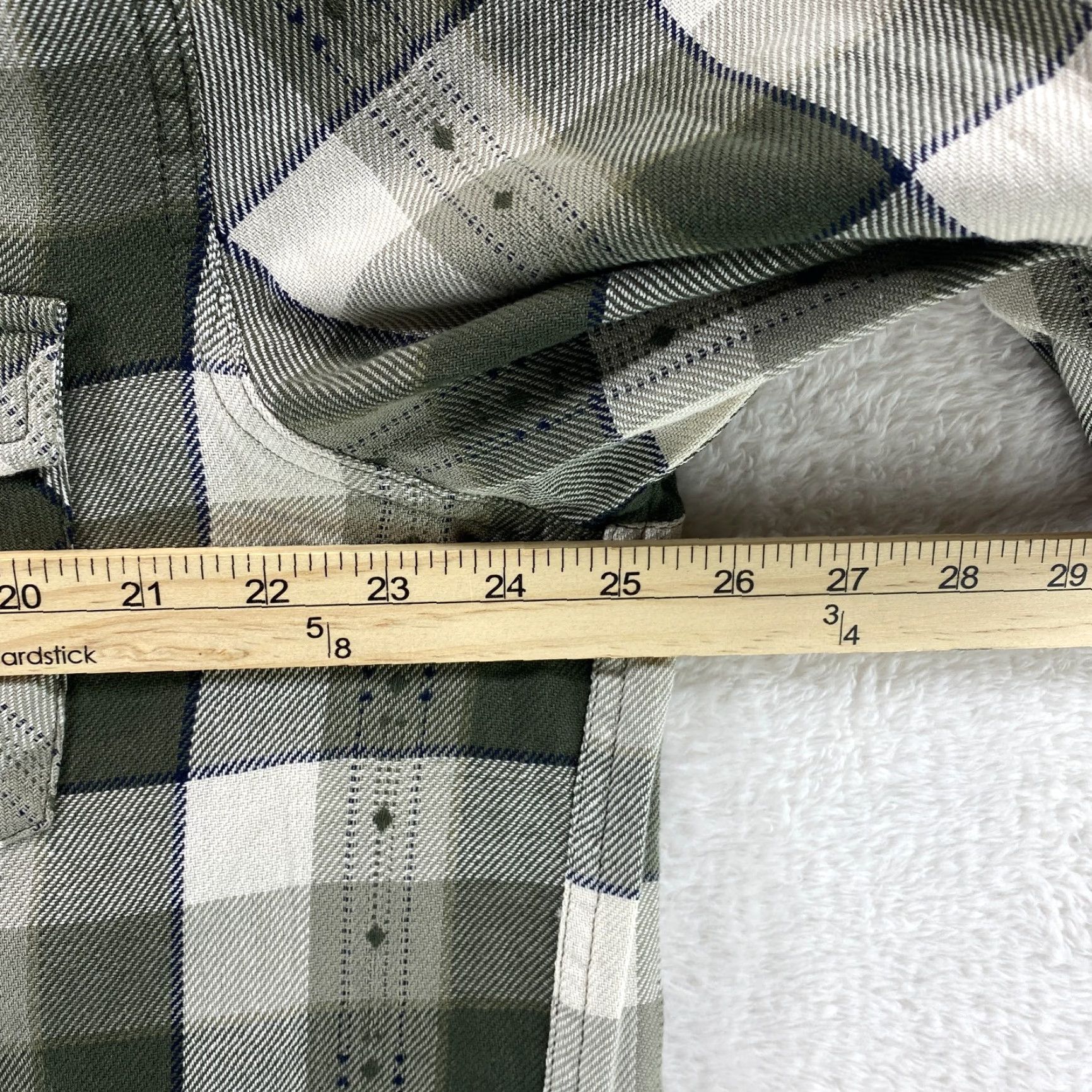 Frye NEW Frye Mens XL Cotton Green Jacquard Flannel Plaid Button Up Long Sleeve NWT Size US XL / EU 56 / 4 - 6 Thumbnail