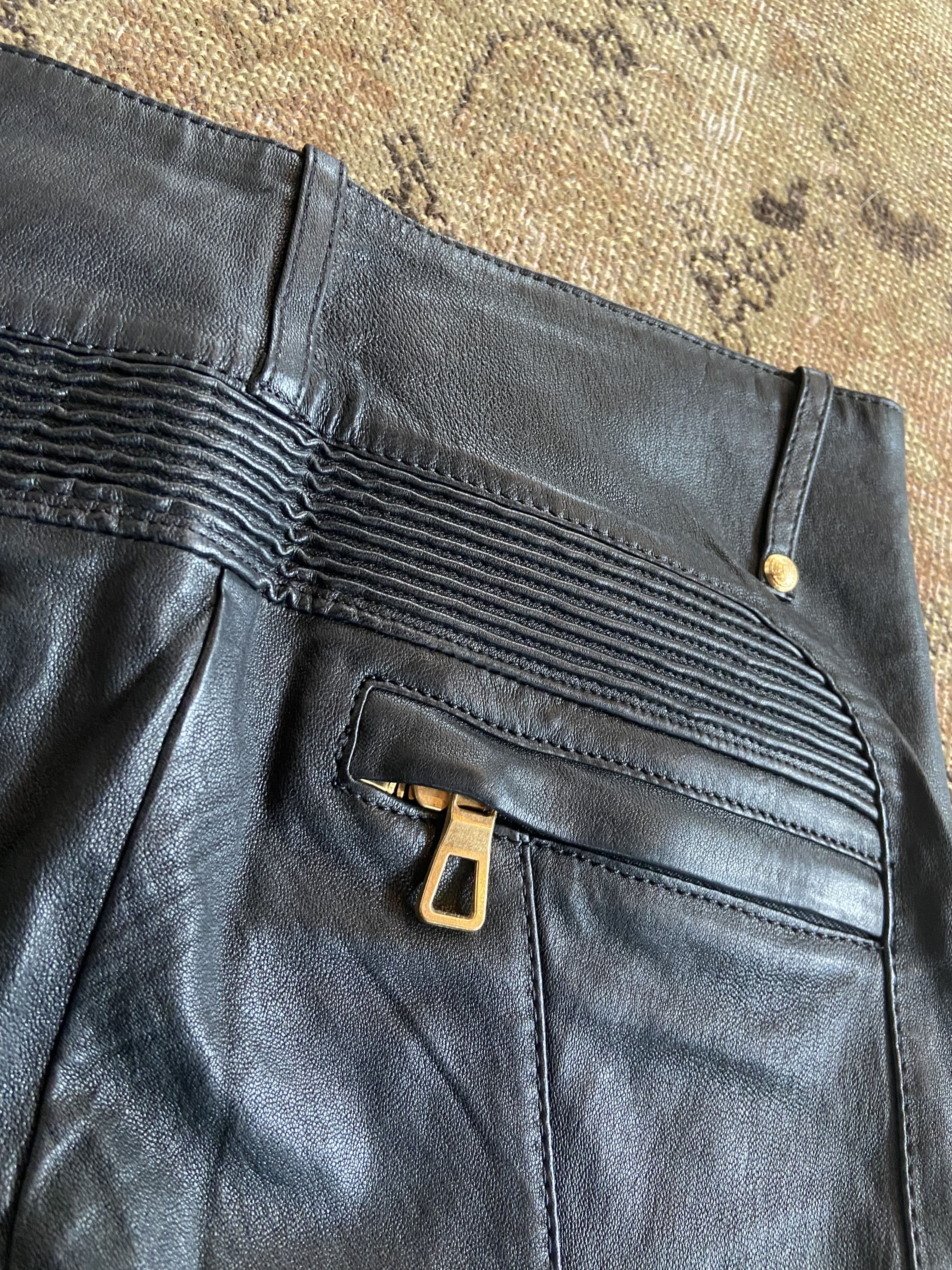 Balmain × H&M Balmain x HM lmb leather biker pants Size 25" / US 0 / IT 36 - 4 Thumbnail