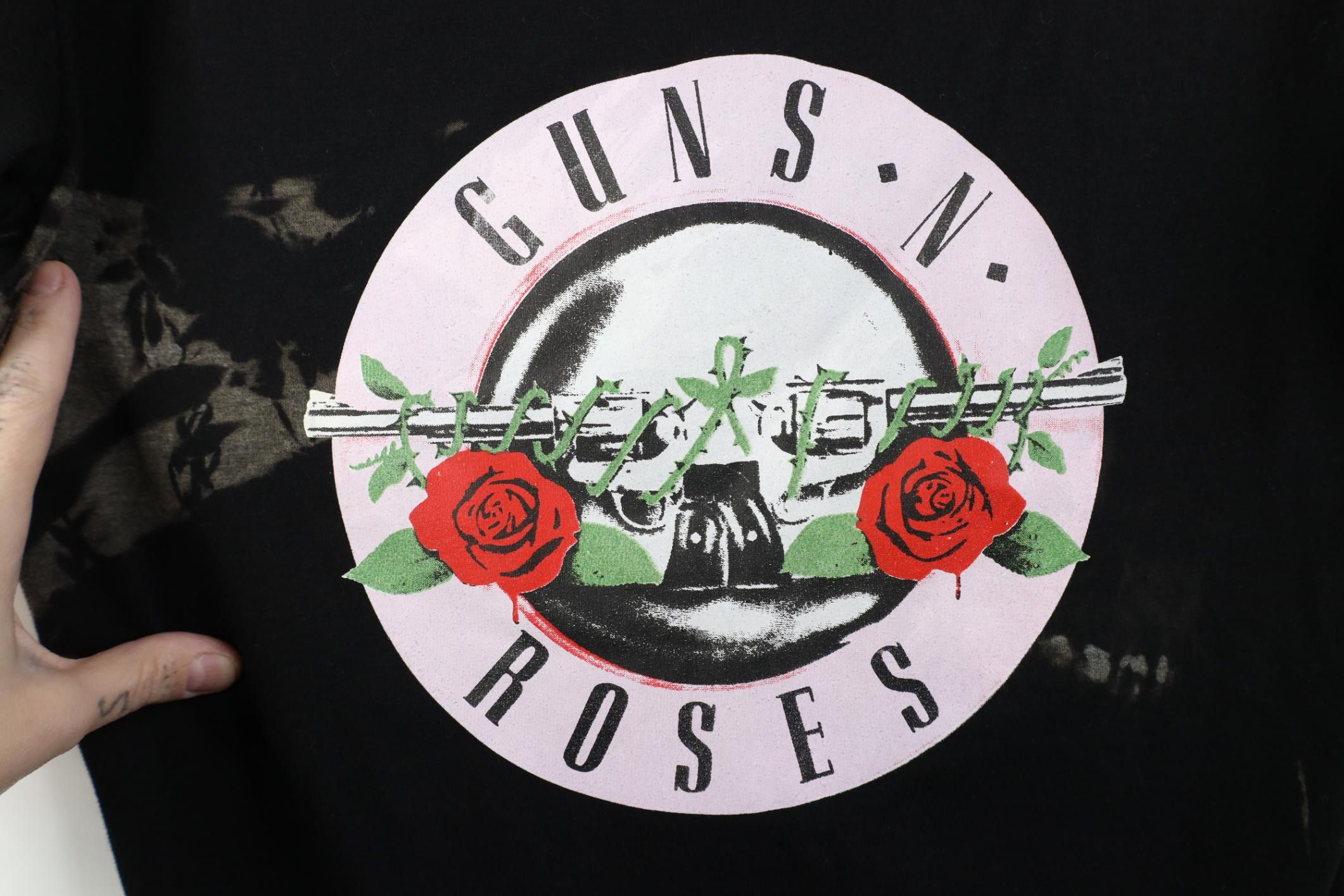 Vintage Retro Y2K Wash Guns N Roses Band Short Sleeve T-Shirt Black Size L / US 10 / IT 46 - 4 Thumbnail