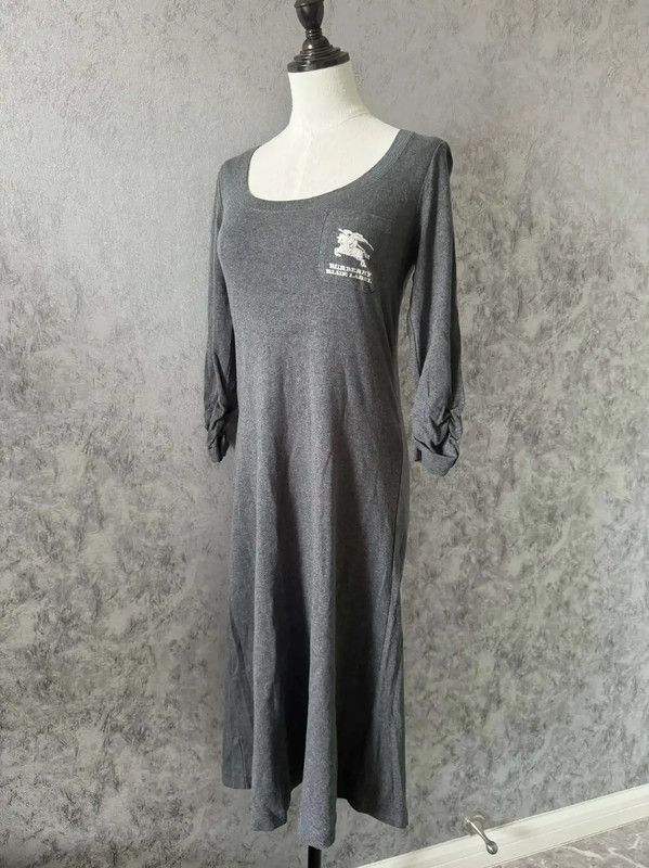 Burberry Burberry Gray Cotton Long Sleeve Dress Size M / US 6-8 / IT 42-44 - 1 Thumbnail