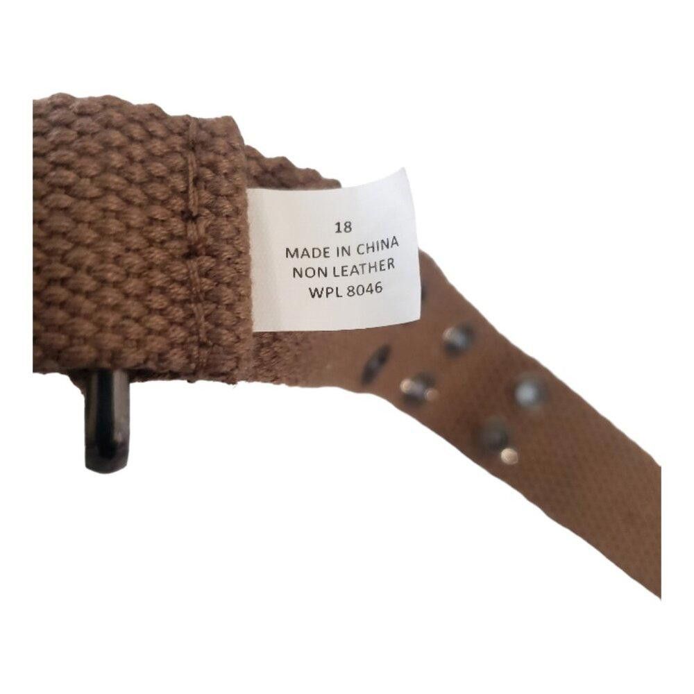 Designer Vintage Unisex Brown Double Prong Woven Belt Size ONE SIZE - 8 Thumbnail