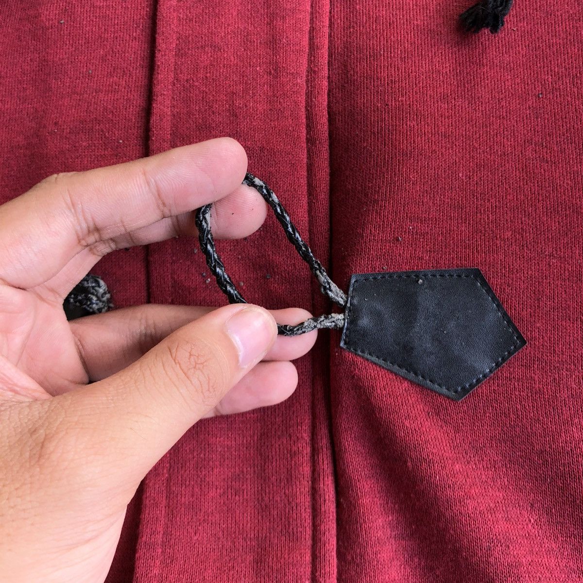 Japanese Brand 2000s Sematic Design Duffle Ziphoodie Jacket Red Maroon Lgb Size US M / EU 48-50 / 2 - 10 Thumbnail