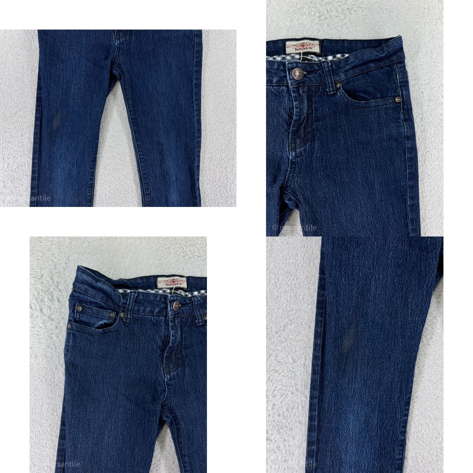 Denime VINTAGE American Style Jeans Skinny Pants Womens 11 Dark Wash Blue Denim Stretch Size 32" / US 10 / IT 46 - 8 Thumbnail
