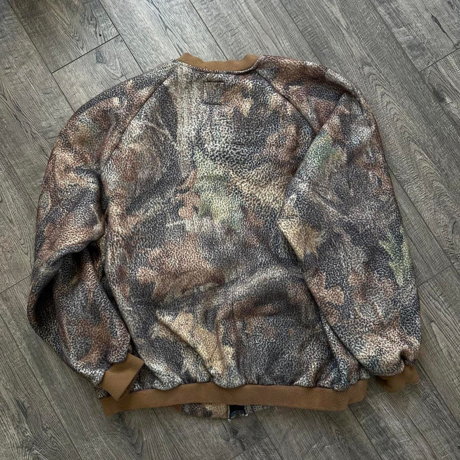 Vintage Vintage Camo Fleece Hunting Bomber Tactical Zip Up Jacket Size US L / EU 52-54 / 3 - 8 Thumbnail