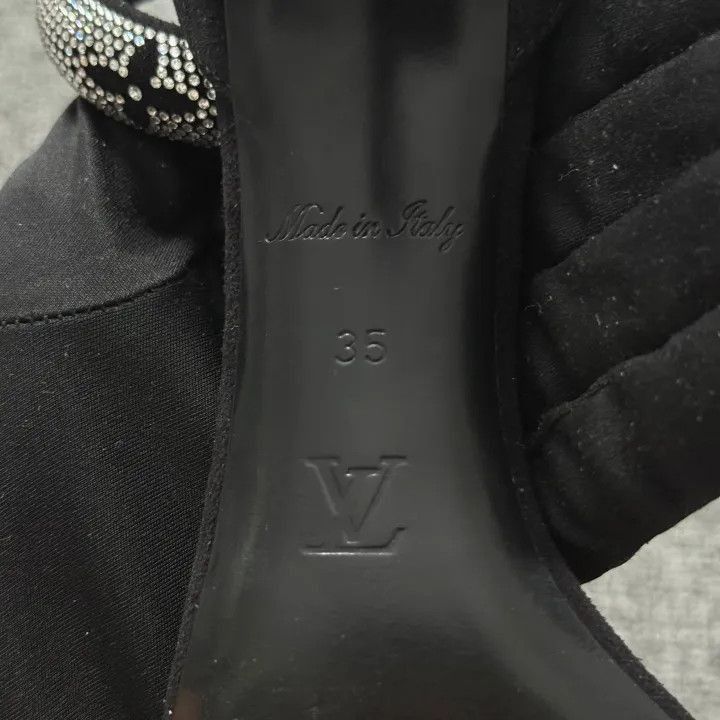 Louis Vuitton Louis Vuitton Stylish Black Rhinestone Heels for Women -250 Size US 5 / IT 35 - 6 Thumbnail
