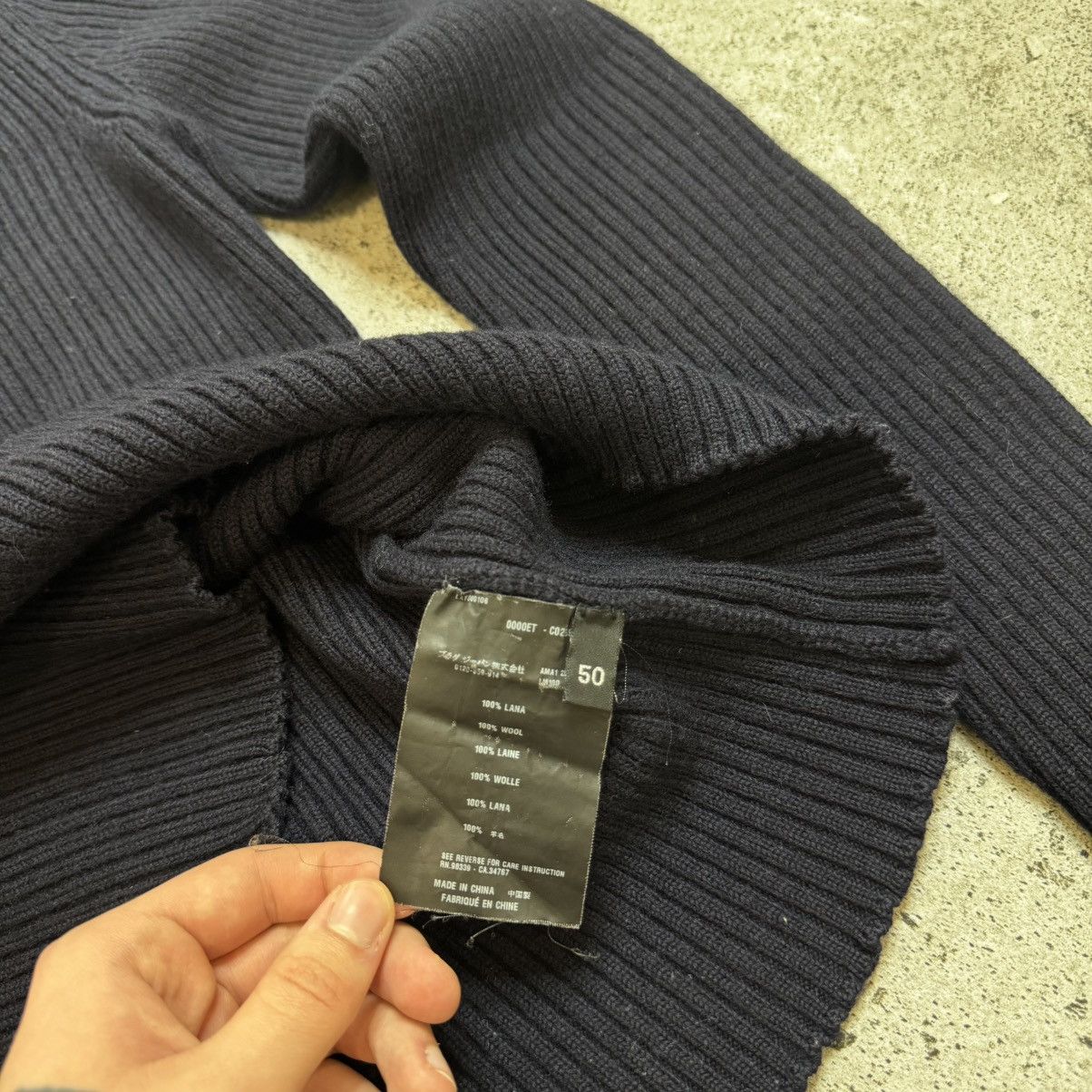 Prada Prada Luna Rossa Vintage Ribbed Navy Wool Men's Sweater Size US M / EU 48-50 / 2 - 9 Thumbnail